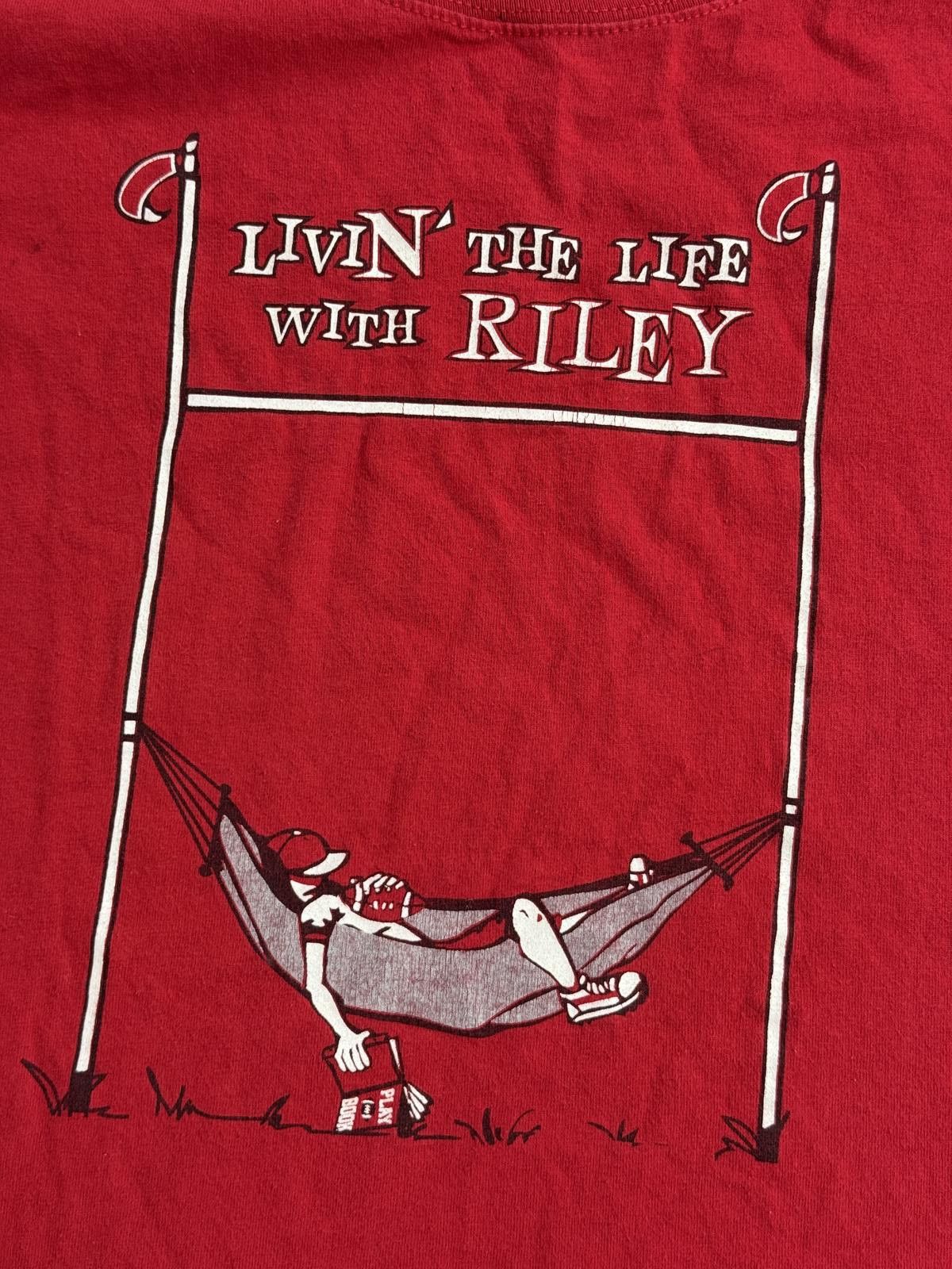 Hanes Y2k Football T-shirt Livin the Life With Riley Tshirt NaBeNu Size US XL / EU 56 / 4 - 3 Thumbnail