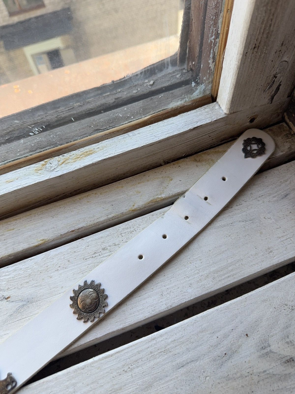 Vintage Vintage 90s Leather belt Y2K Punk Rock Emo Etro style Retro Size ONE SIZE - 7 Thumbnail