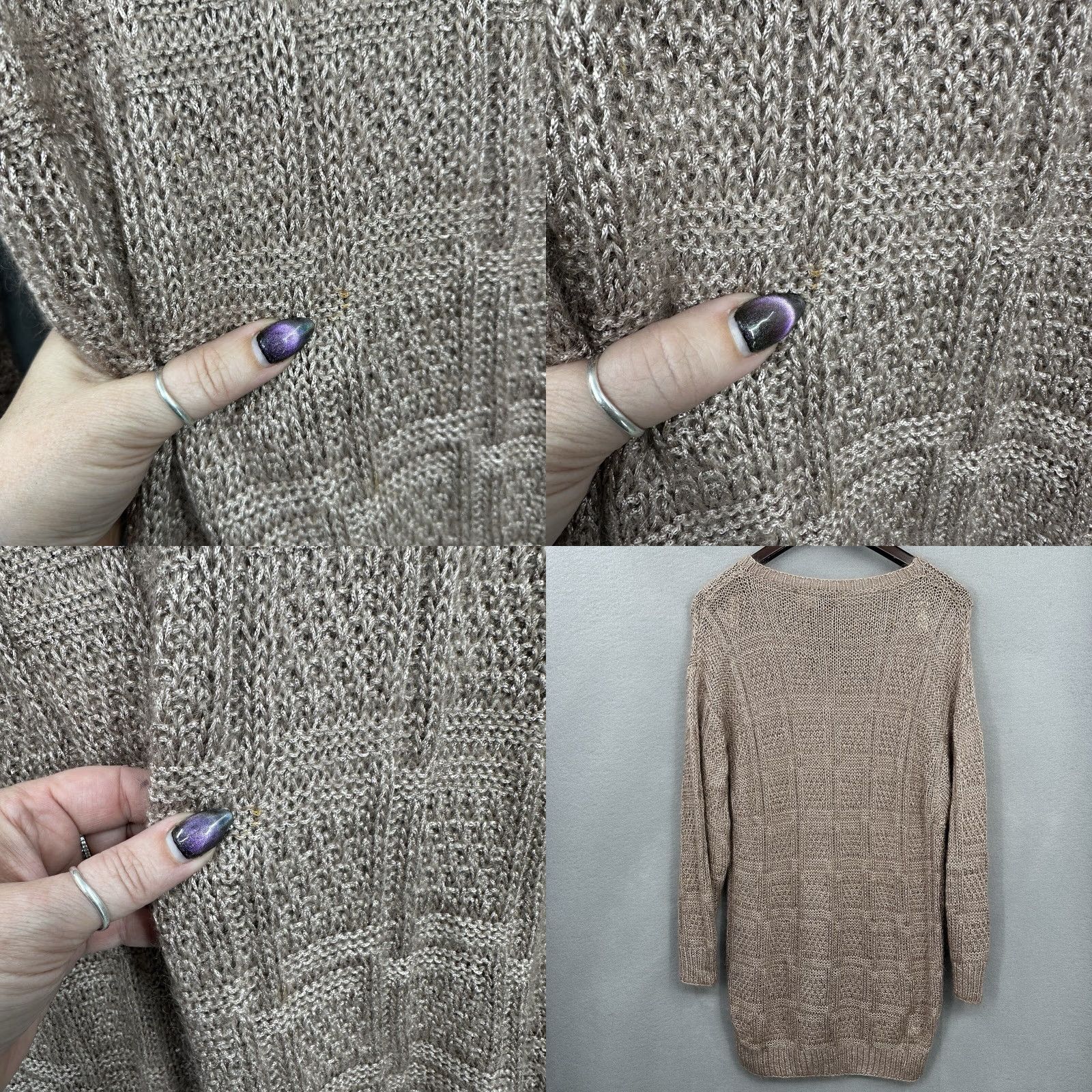 Anne Klein Anne Klein Bloomingdales Sweater Womens L Beige y2k Oversize Mohair Silk Blend Quiet Size L / US 10 / IT 46 - 8 Thumbnail
