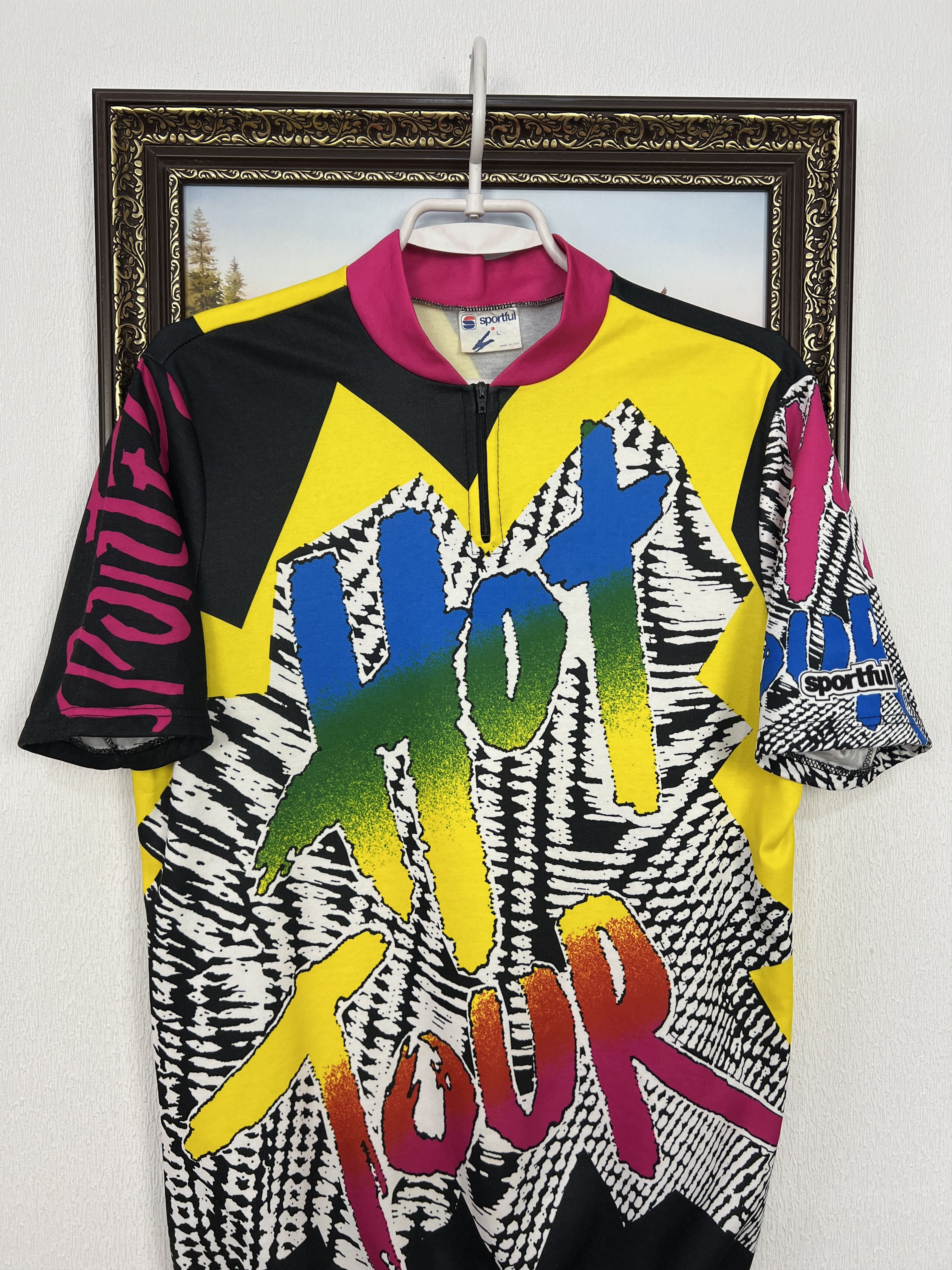 Vintage Hot Tour Italy Cycling Over Print Jersey Maglia Trikot Shirt Size US L / EU 52-54 / 3 - 2 Thumbnail