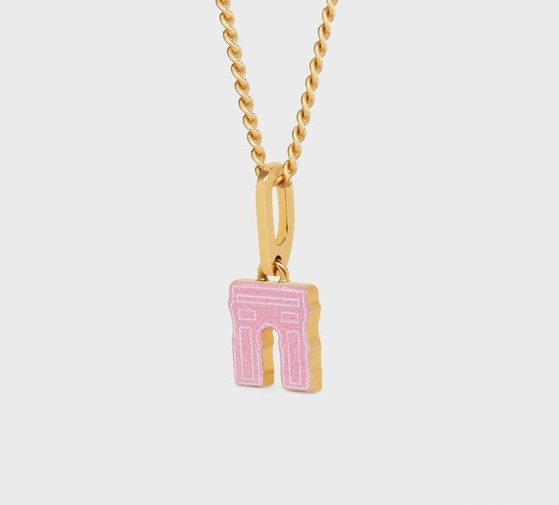 Celine o1bcso1str1024 Size: OS/ Triomipal Pendant in Gold/Pink Size ONE SIZE - 4 Thumbnail