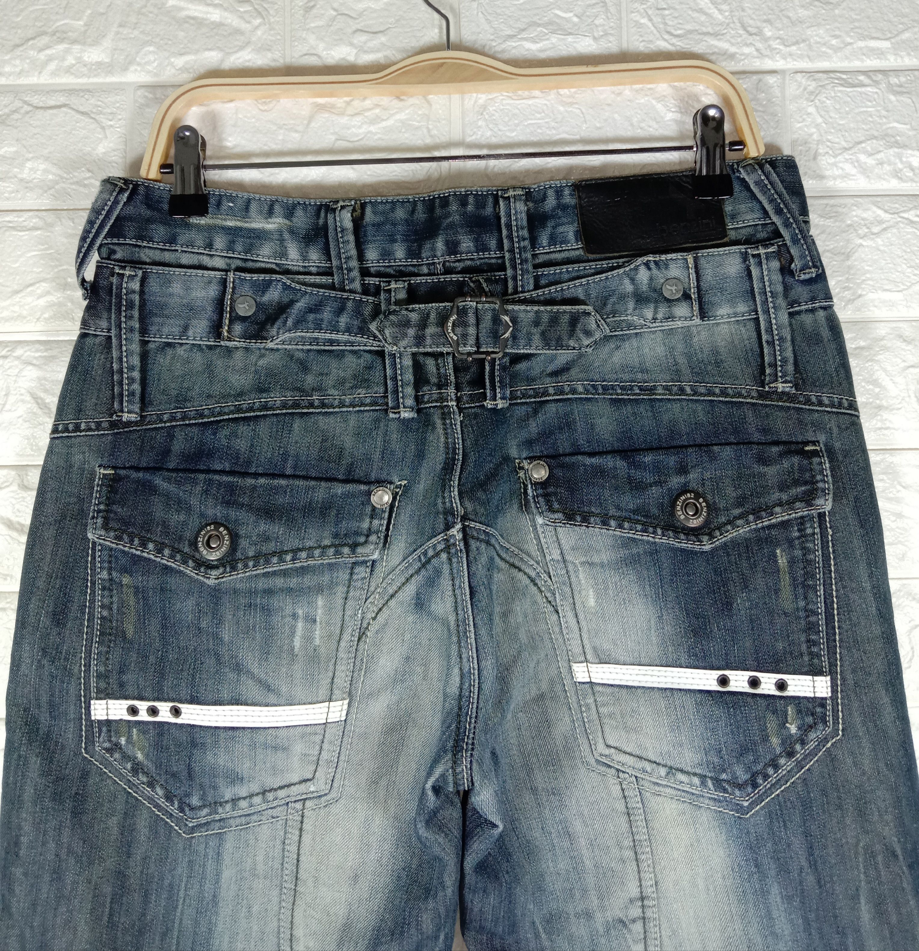 Japanese Brand Vintage Japanese Benzini Multi Pocket Buckle Back Jeans Size US 32 / EU 48 - 6 Thumbnail