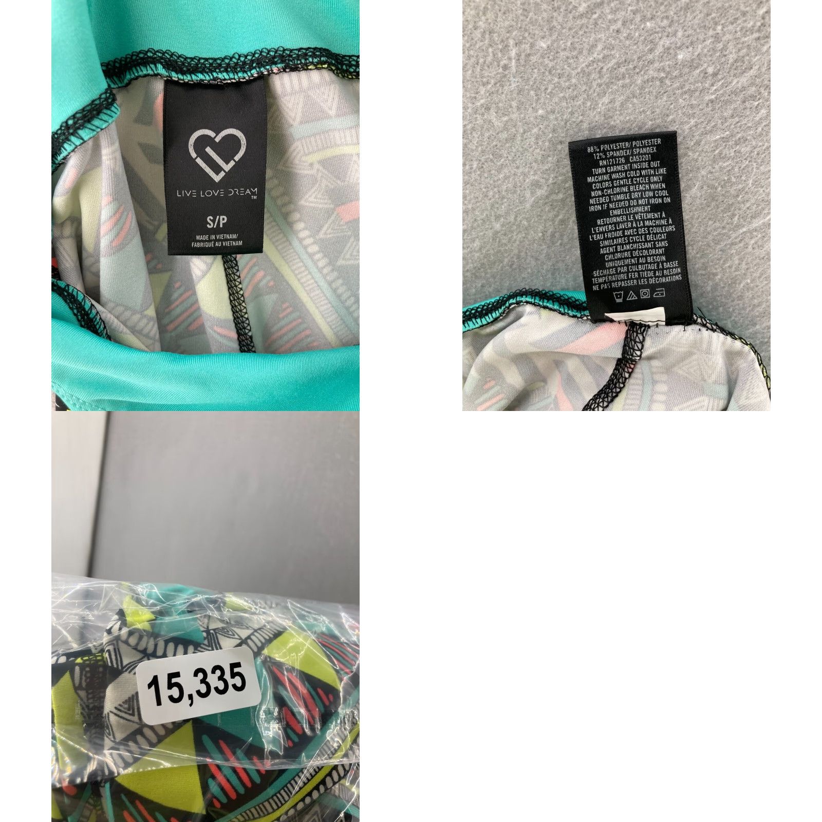 Olive LIVE LOVE DREAM Yoga Pants Womens Small Abstract AOP Capri Pants Size 28" / US 6 / IT 42 - 8 Thumbnail