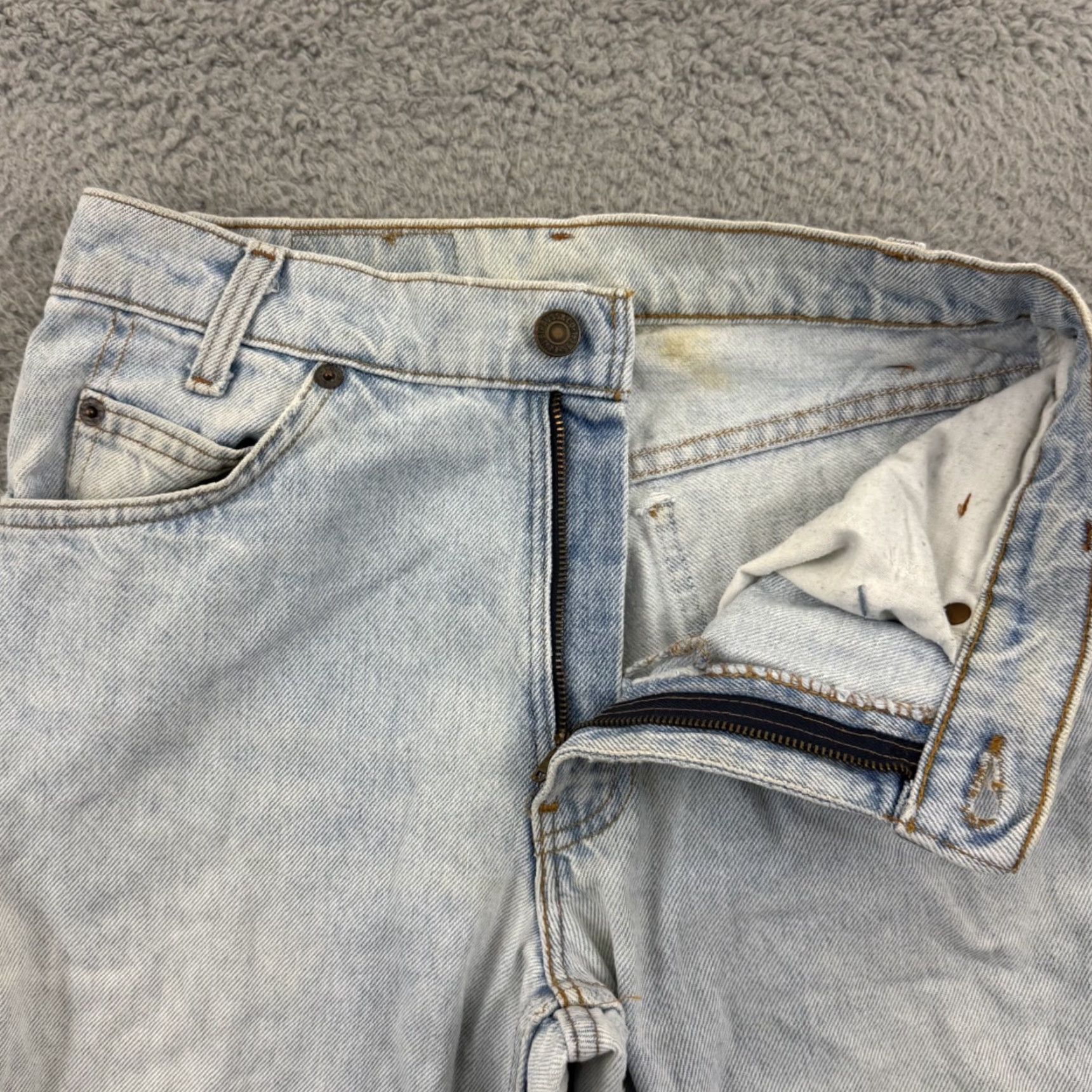 Levi's VINTAGE Levi's 550 Jeans Straight 27x30 Blue Denim 90s Orange Tab USA Mens Regular 5-Pocket Wool? Size US 27 - 4 Thumbnail