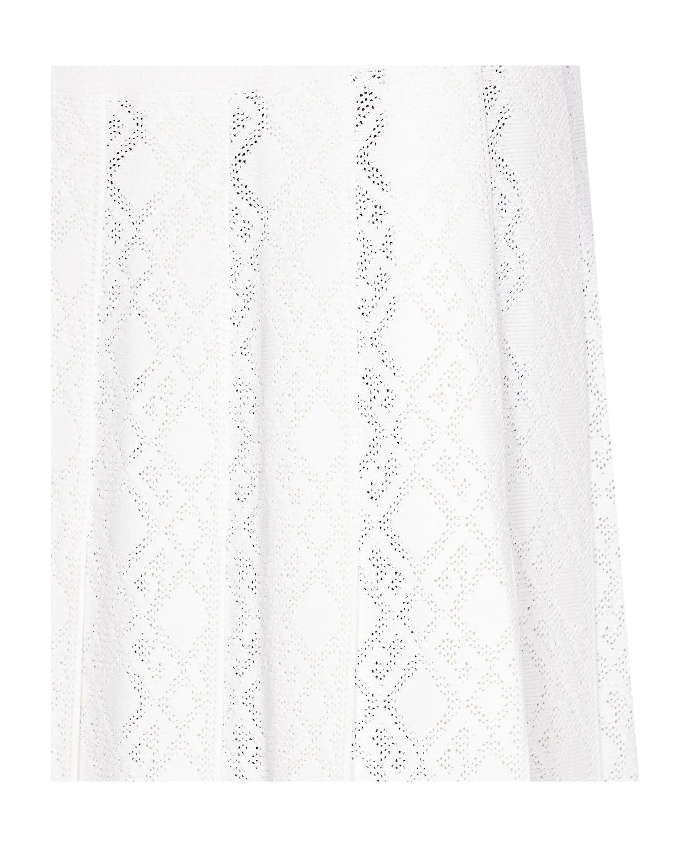Givenchy o1n1vont0326 Pleated Monogram Skirt in White Size 25" / US 0 / IT 36 - 3 Thumbnail