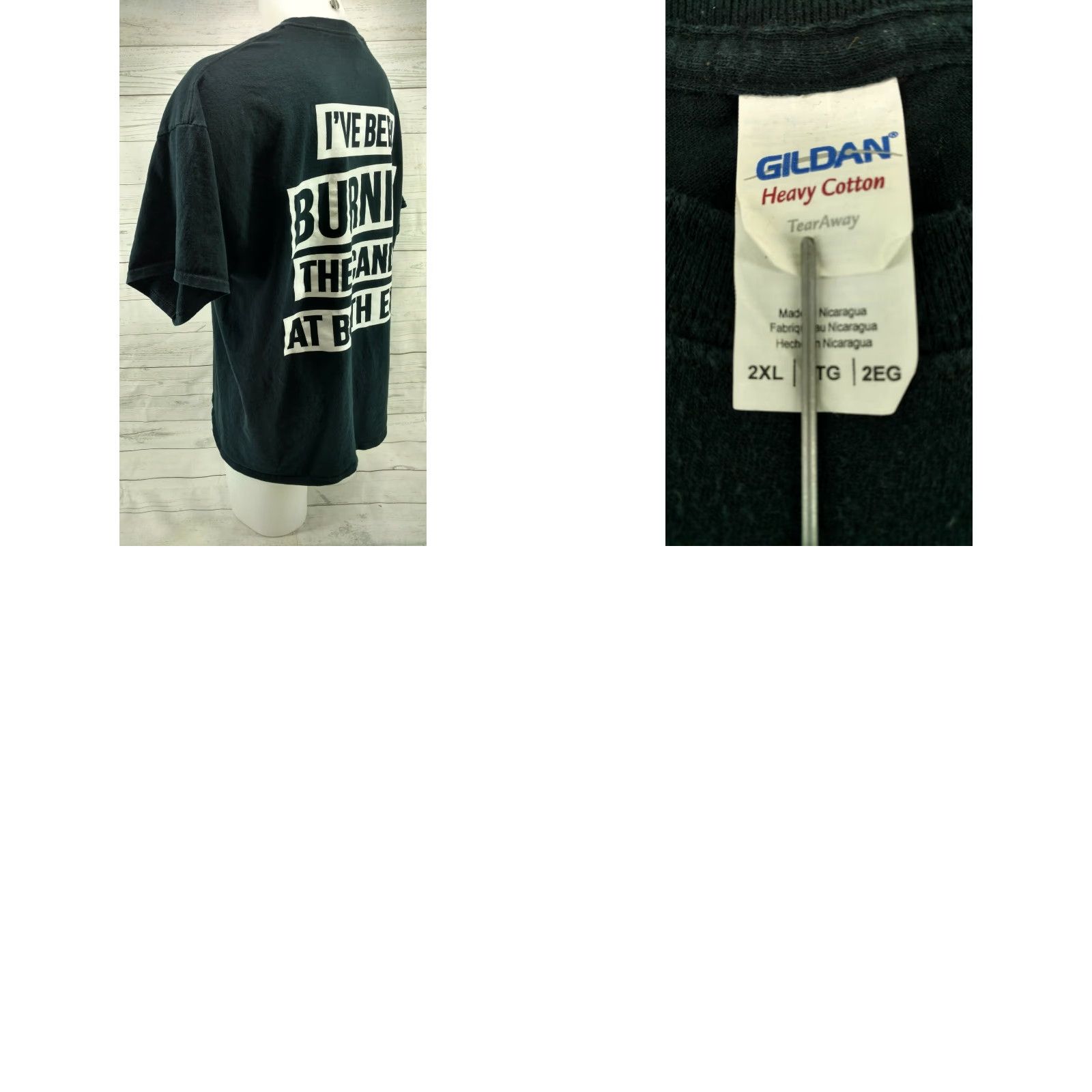 Gildan VINTAGE Ghost Key Burining the Candle at both ends Black Shirt 2XL Size US XXL / EU 58 / 5 - 8 Thumbnail
