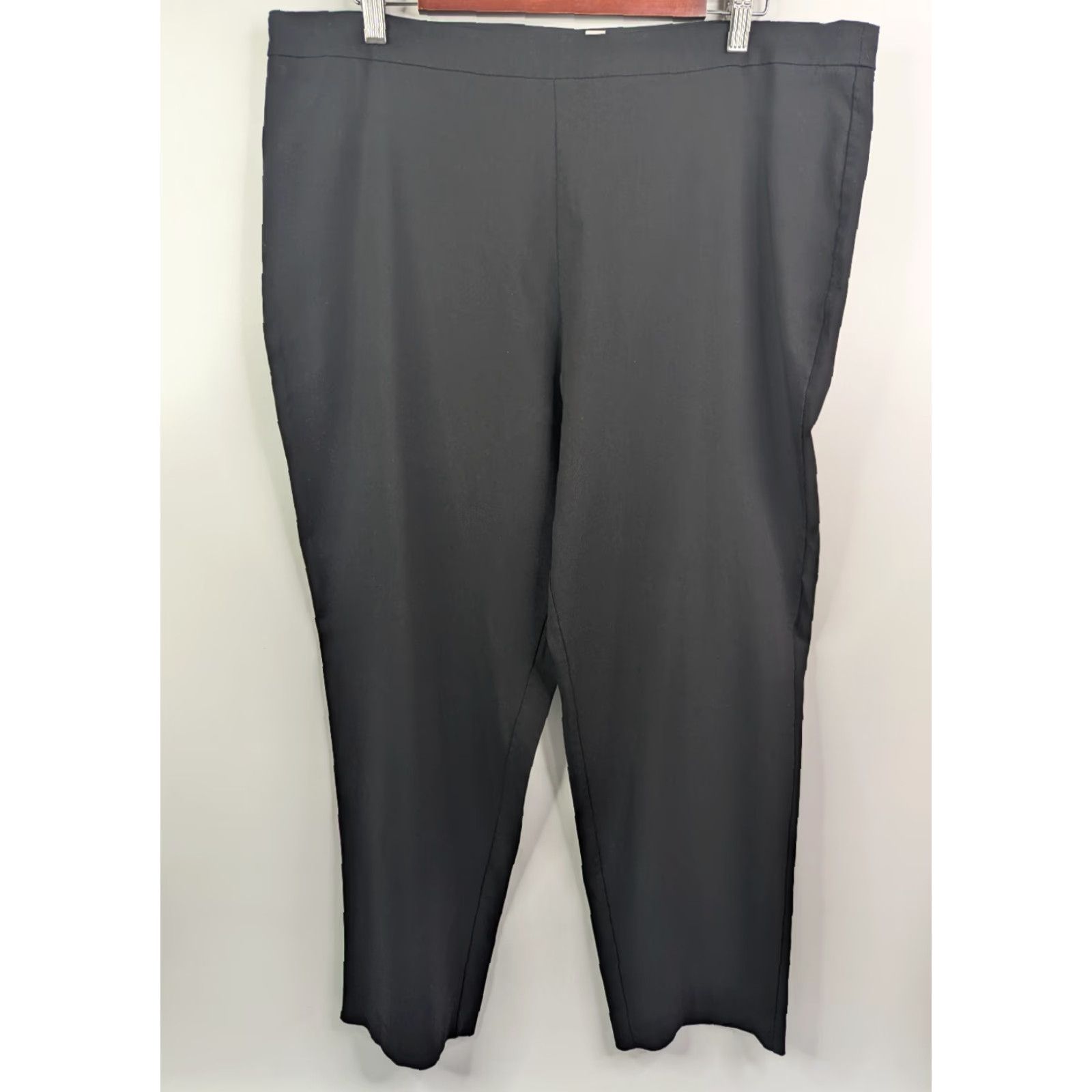 Vintage VINTAGE Susan Graver Womens XL Black Ponte Knit Slim Leg Stretch Pull On Pant QVC Size 40" / US 18 - 2 Thumbnail