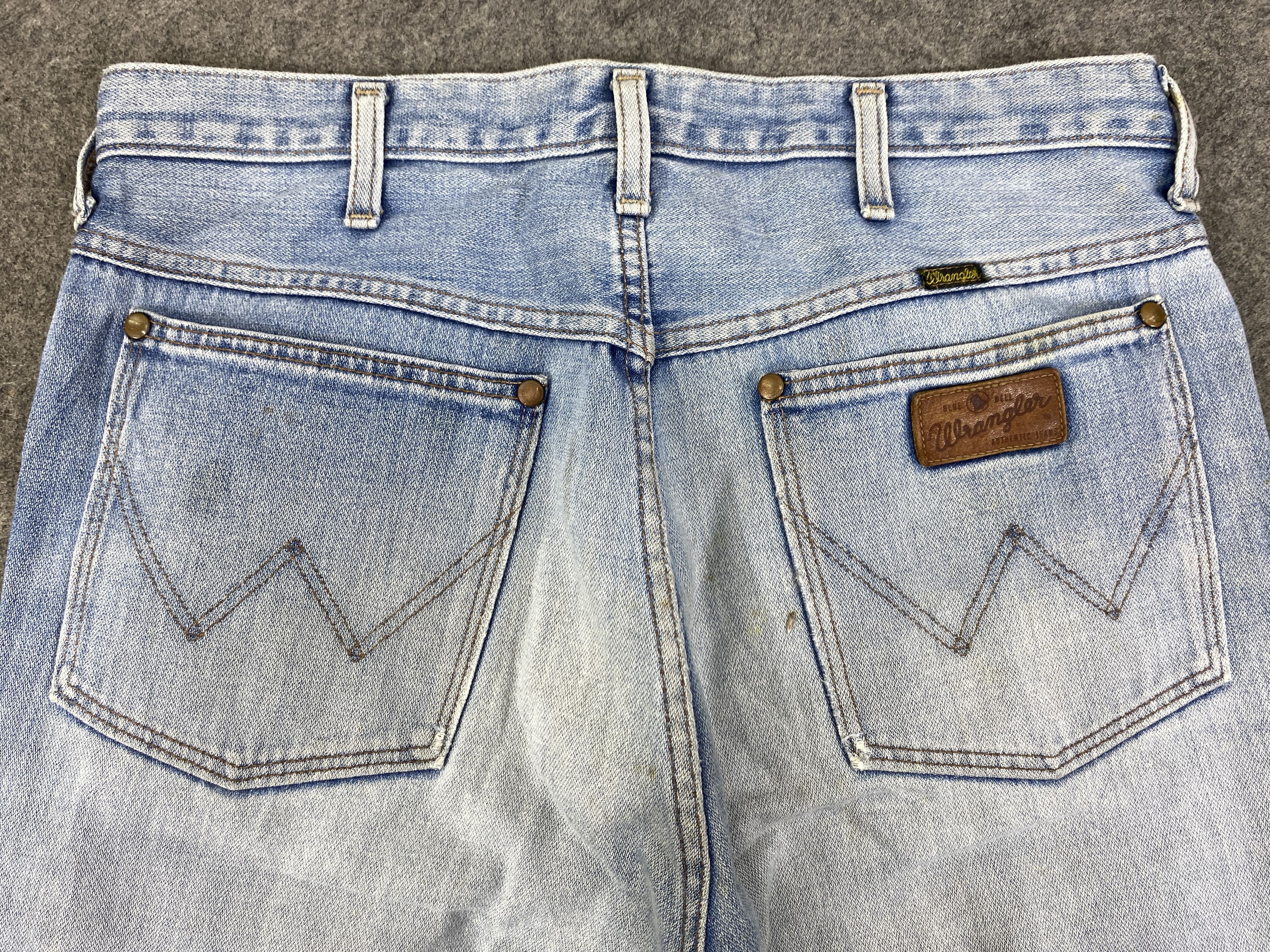 Japanese Brand Light Blue Wash Vintage Wrangler Jeans 33x33.5 - JN3330 Size US 33 - 4 Thumbnail