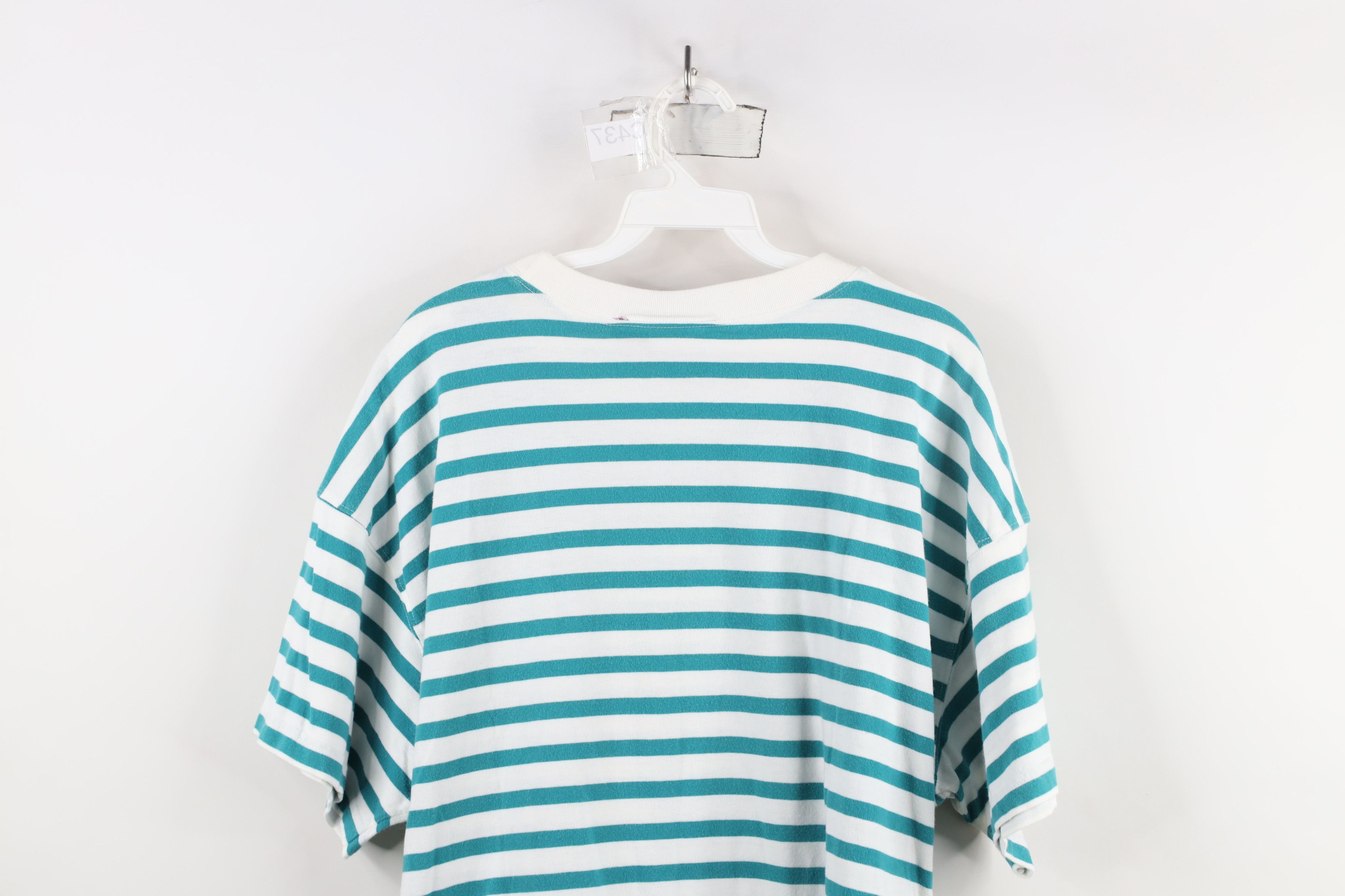 Vintage × Woolrich Woolen Mills Vintage 90s Woolrich Striped Block Short Sleeve T-Shirt Size US XL / EU 56 / 4 - 8 Thumbnail
