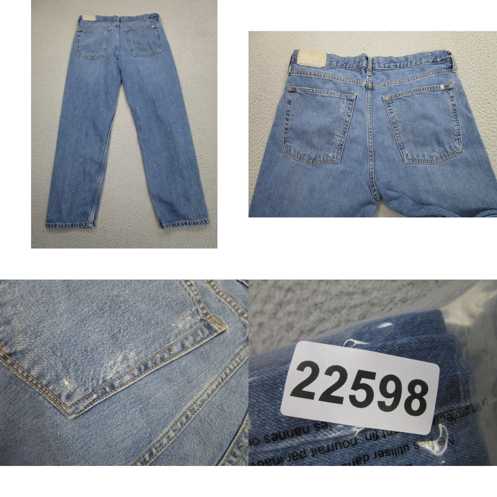 Everlane Everlane Jeans Womens 28 Blue The Summer Slouch High Rise Straight Distressed Size 28" / US 6 / IT 42 - 10 Thumbnail