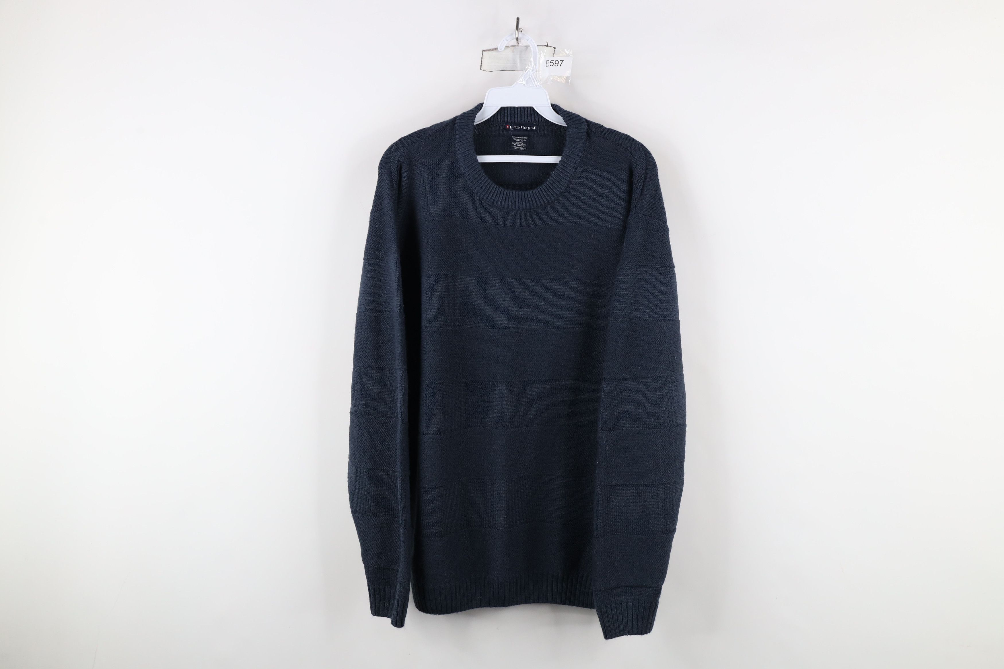 Vintage Vintage 90s Streetwear Striped Ribbed Knit Crewneck Sweater Size US M / EU 48-50 / 2 - 1 Thumbnail
