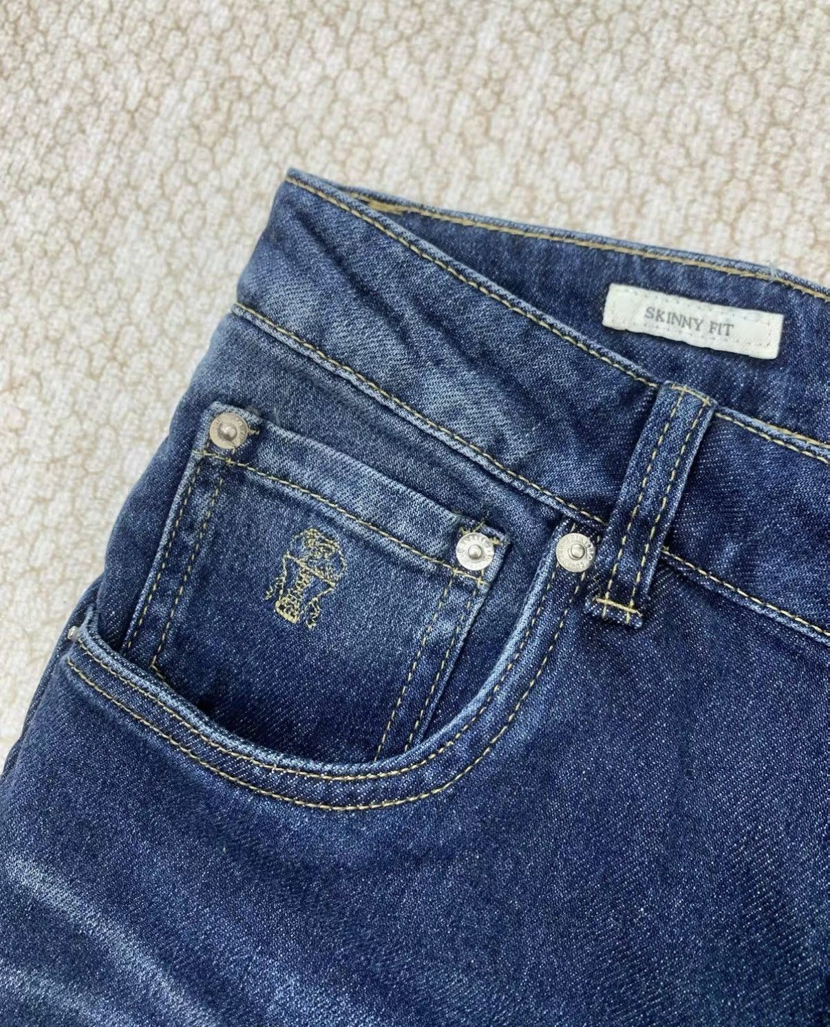 Brunello Cucinelli BRUNELLO CUCINELLI Blue Washed Slim Fit Business Jeans Size US 32 / EU 48 - 9 Thumbnail