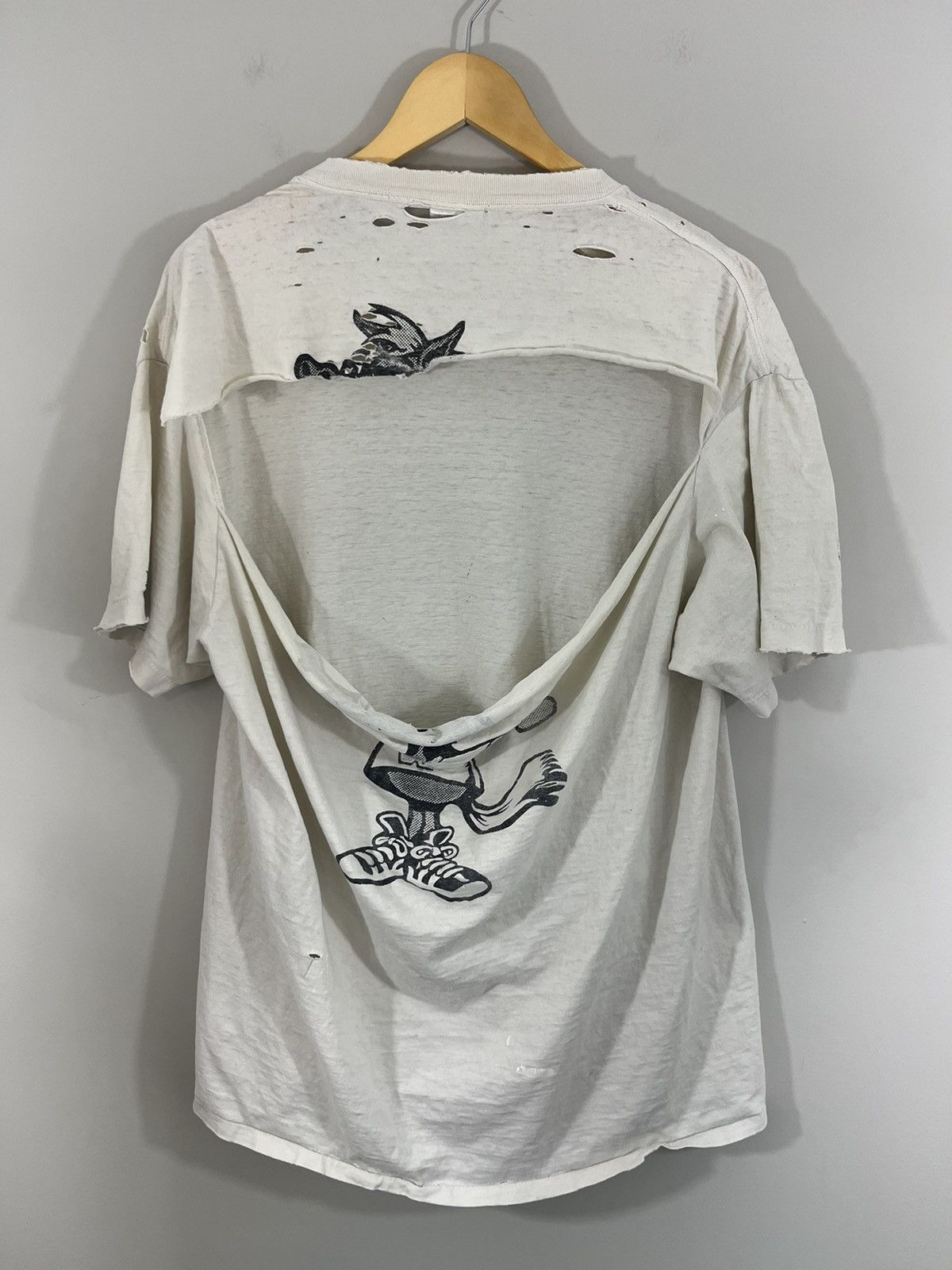 Thrashed Western Michigan University Single Stitch Faded Tee