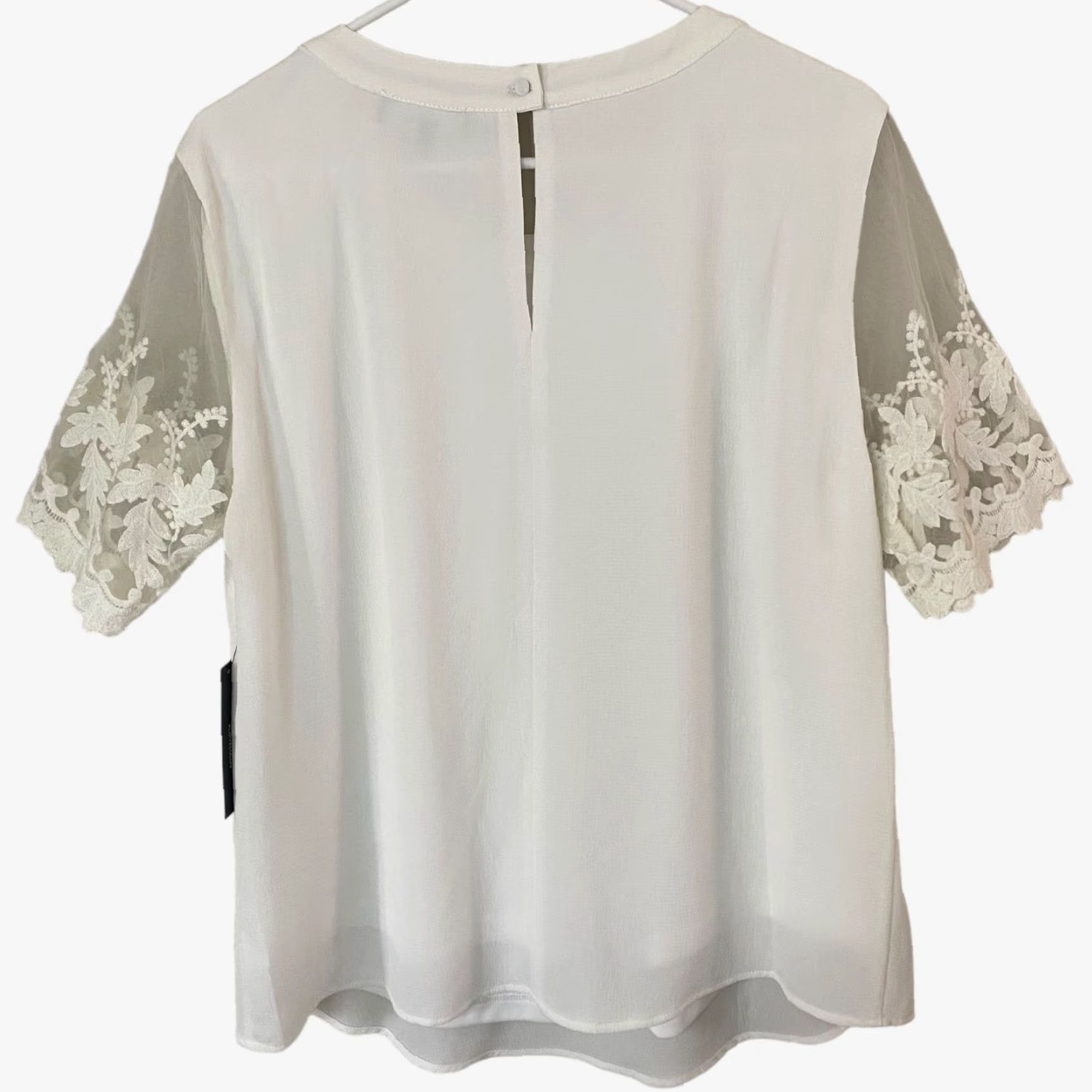 Vintage Lulu's Lisa Marie White Embroidered Top Women's XL White Lace Crochet Blouse Size XL / US 12-14 / IT 48-50 - 3 Thumbnail