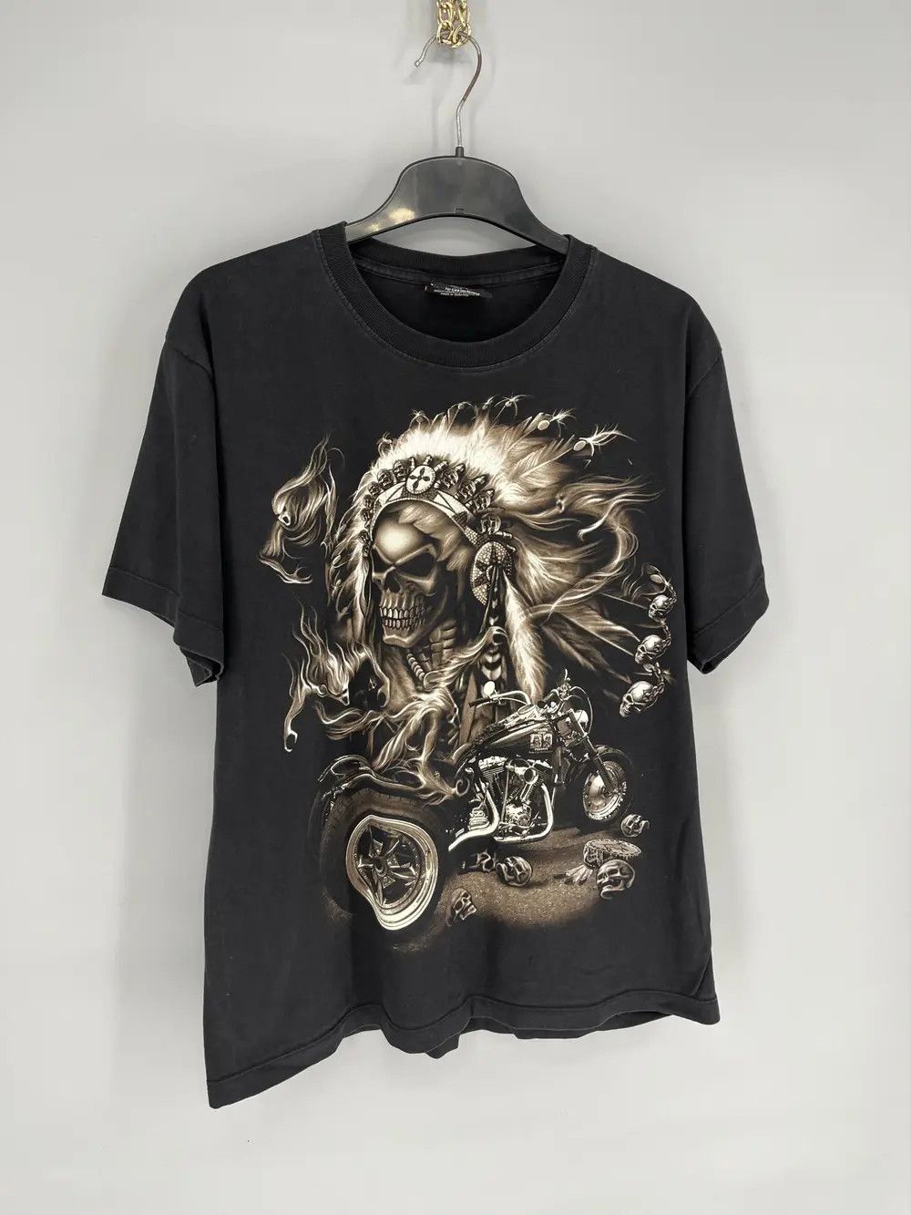 Band Tees Vintage Y2K Devil Skull Tee Horror Face Neon Print Band Rock Size US M / EU 48-50 / 2 - 2 Thumbnail