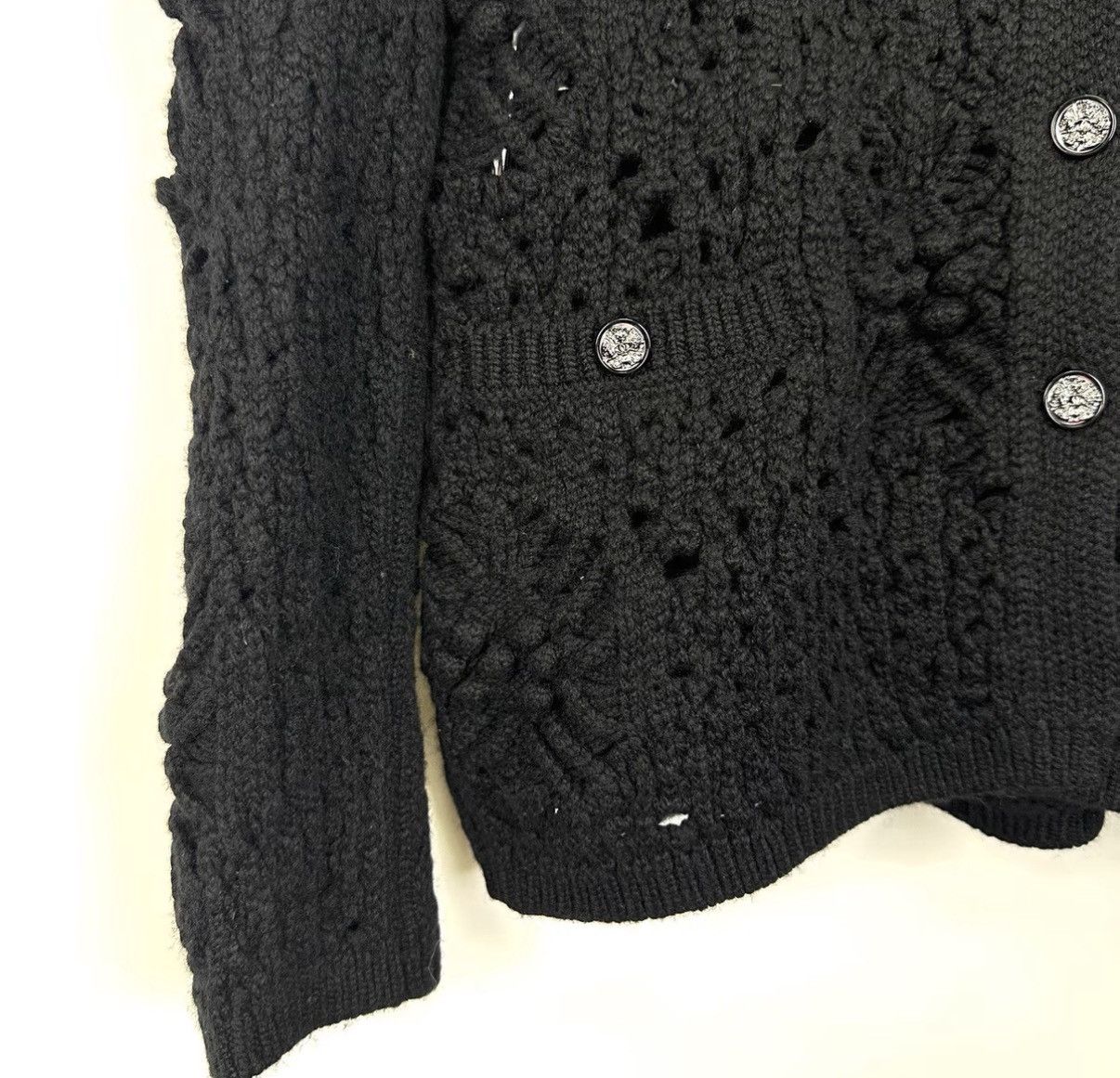 Chanel CHANEL Black Knit Hollow Out Coat K12 Size XXS / US 00 / IT 34 - 6 Thumbnail