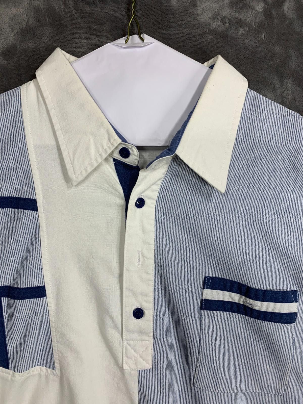 Designer Vintage Wentworth SS Polo Pocket Shirt Stripes (#113) Size US XL / EU 56 / 4 - 4 Thumbnail