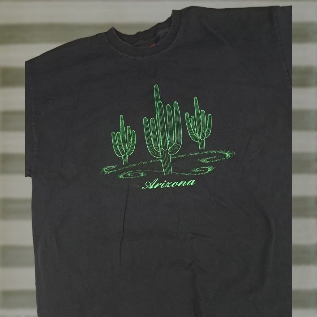 Vintage VINTAGE Sportex T-Shirt Desert Cactus Embroidered 90s Black 2XL USA Made Adults Unisex Shirt Men Women Mens Womens Size US XXL / EU 58 / 5 - 1 Thumbnail