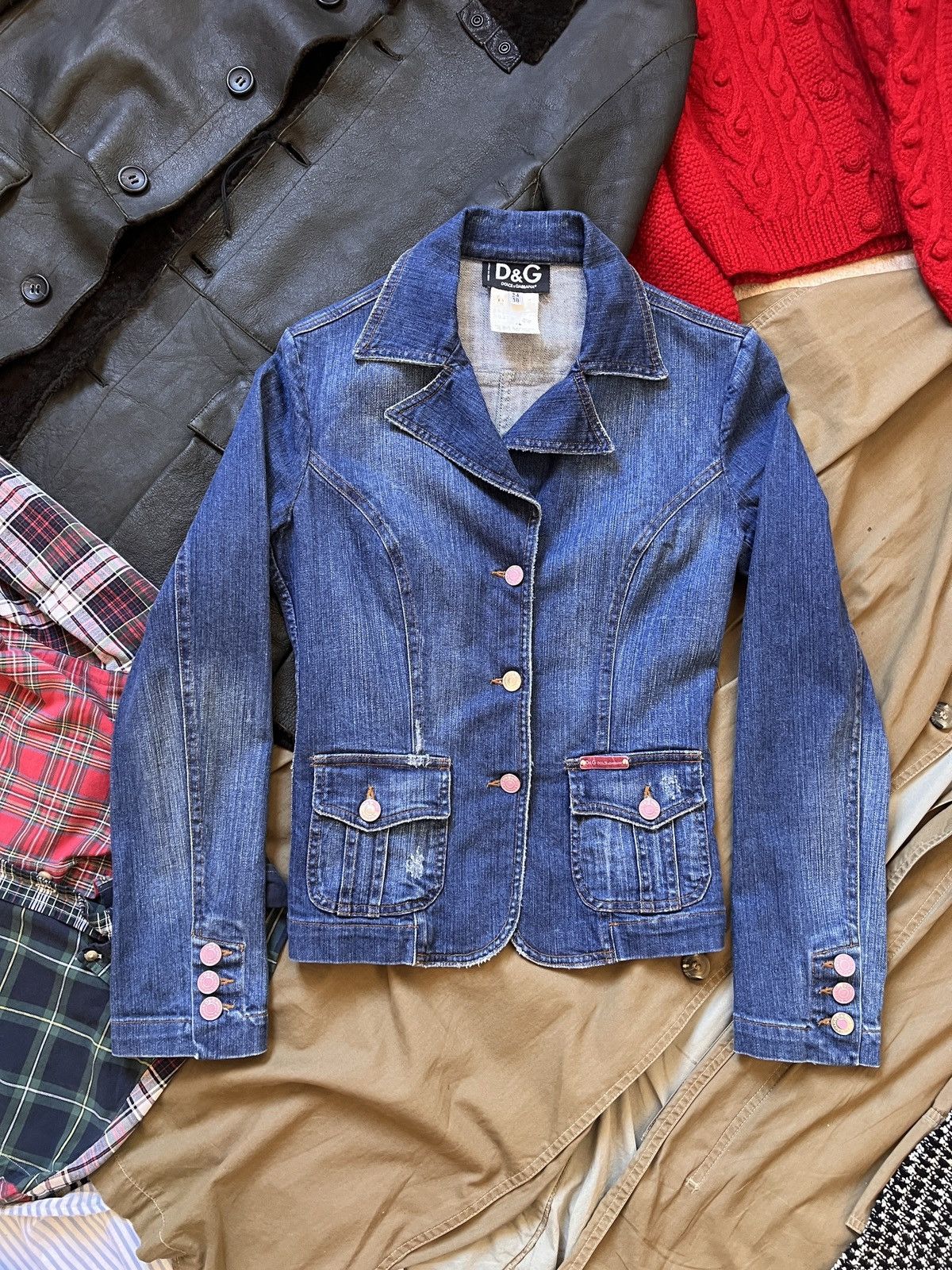 Dolce & Gabbana Dolce&Gabbana Vintage Denim Blazer Jacket Avant-Garde Size XS / US 0-2 / IT 36-38 - 6 Thumbnail