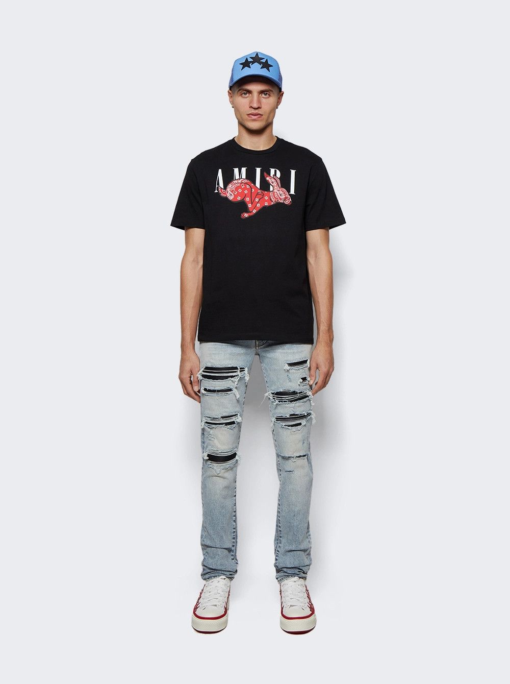 Amiri o1gr1nt1124 Cny Rabbit Logo T-Shirt in Black Size US M / EU 48-50 / 2 - 2 Thumbnail
