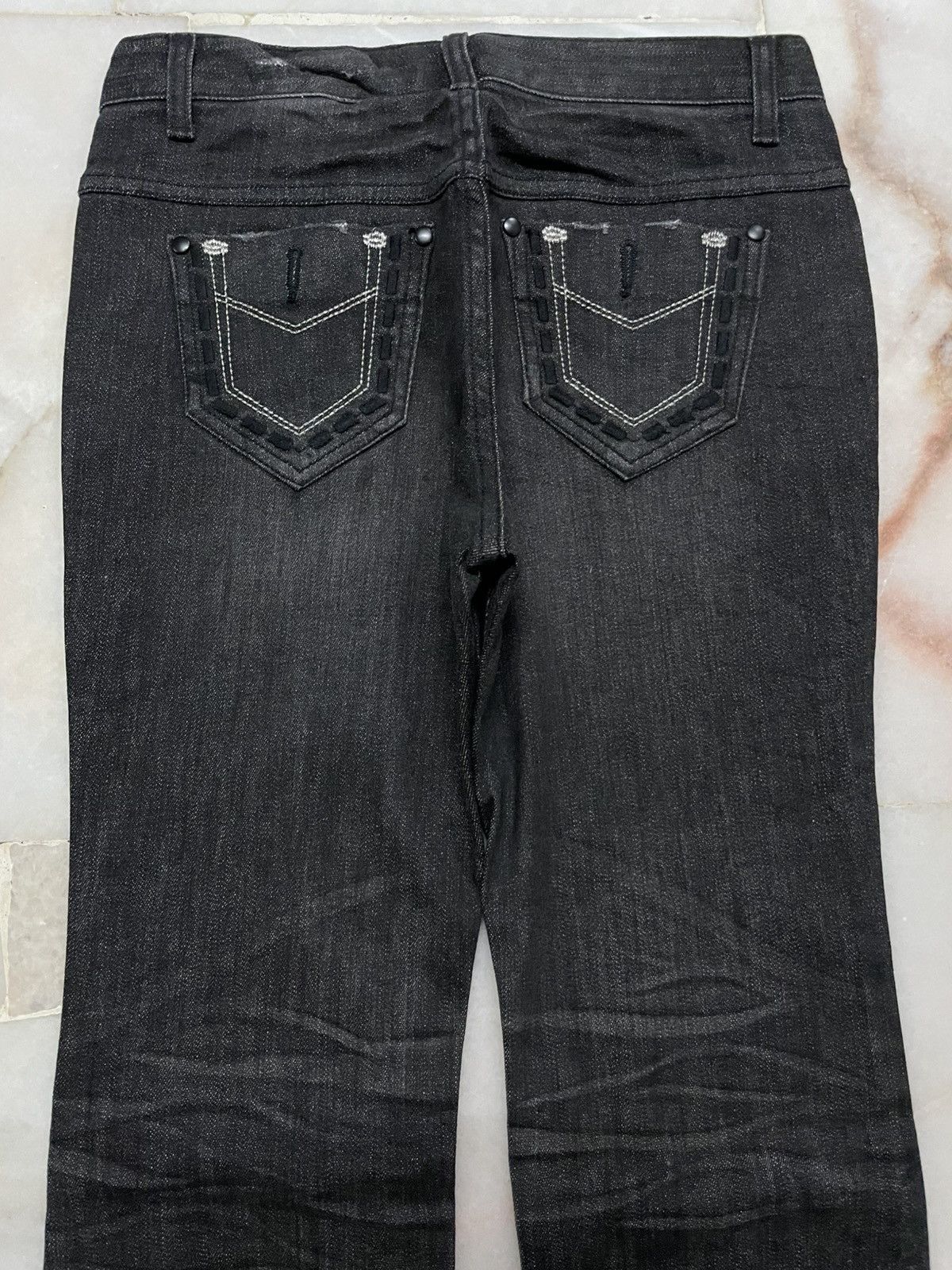 Vintage 💥Flared💥Japanese Mudwash Bell Bottom Classic Bootcut Black Size 26" / US 2 / IT 38 - 10 Thumbnail
