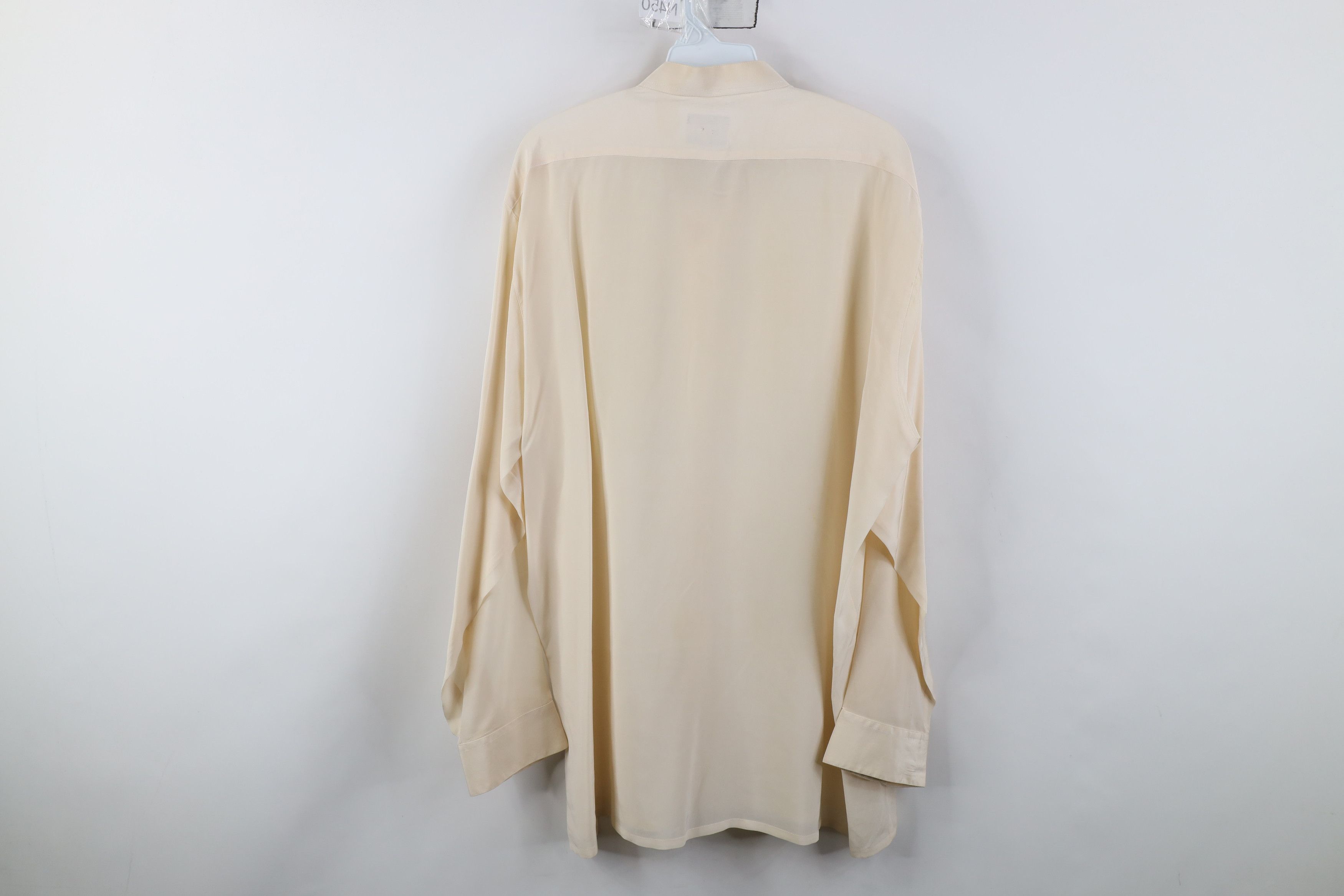 Vintage Vintage 90s Streetwear Sheer Silk Band Collar Button Shirt Size US XL / EU 56 / 4 - 12 Thumbnail