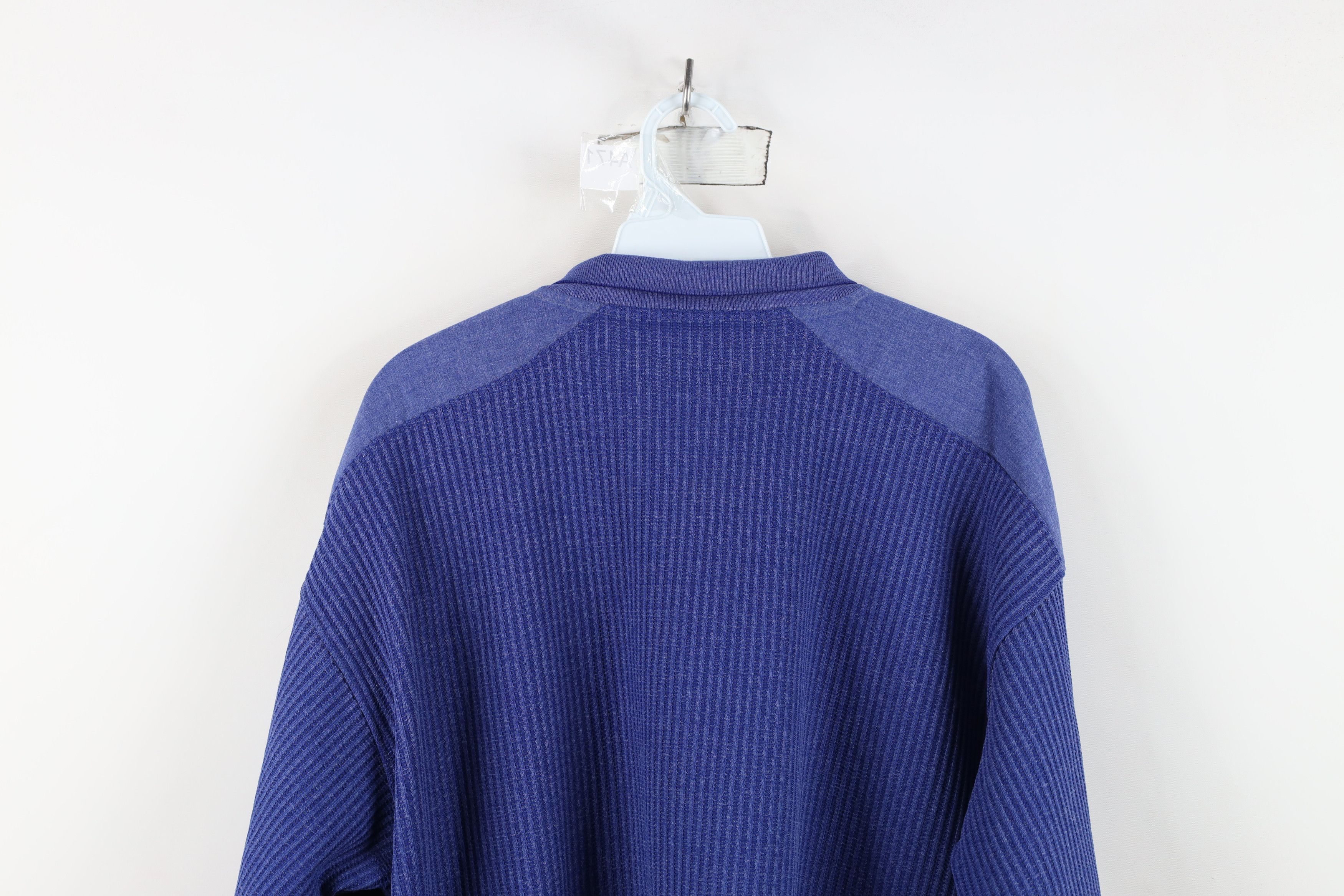 Vintage Vintage 90s Streetwear Waffle Knit Pullover Polo Shirt Size US XXL / EU 58 / 5 - 12 Thumbnail