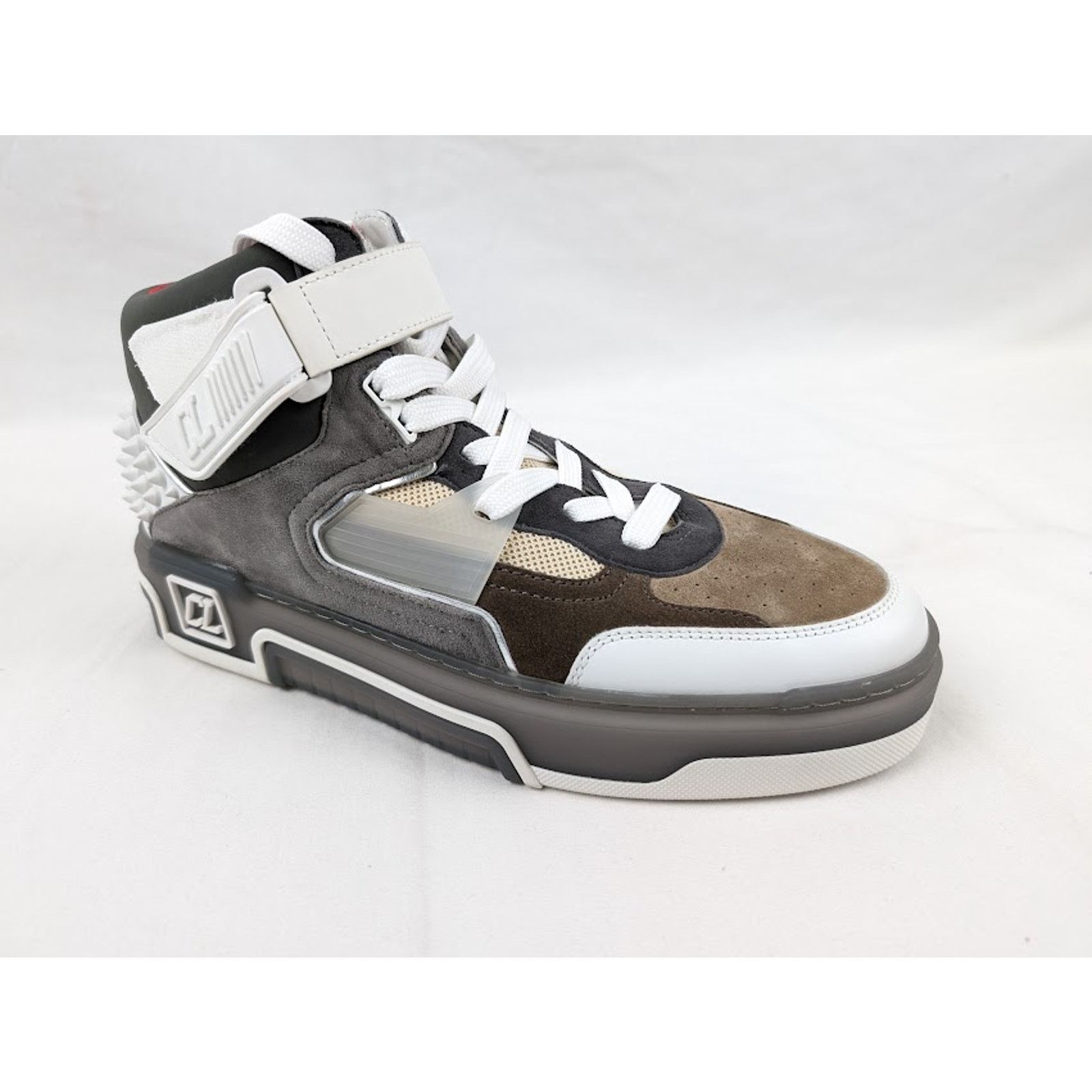 Christian Louboutin o1rshd1 Astroloubi Mid Flat Sneakers Saharienne/Smoke Grey Size US 12 / EU 45 - 1 Thumbnail