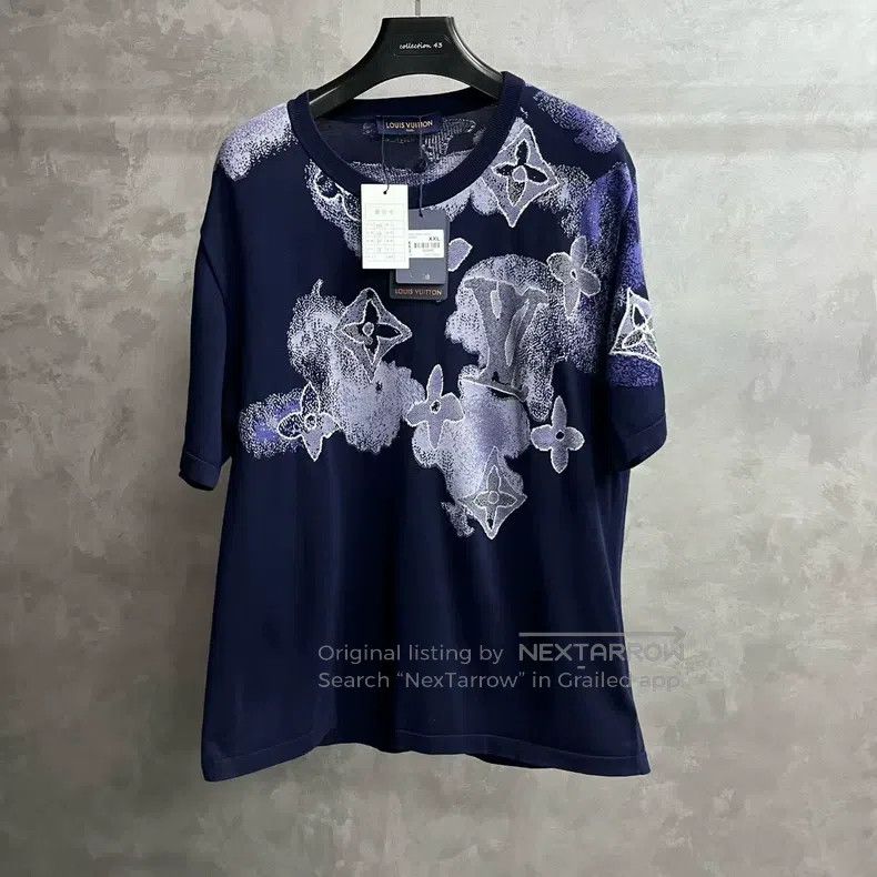 Louis Vuitton Louis Vuitton Blue ink-printed short-sleeved T-shirt Size US XXL / EU 58 / 5 - 1 Thumbnail