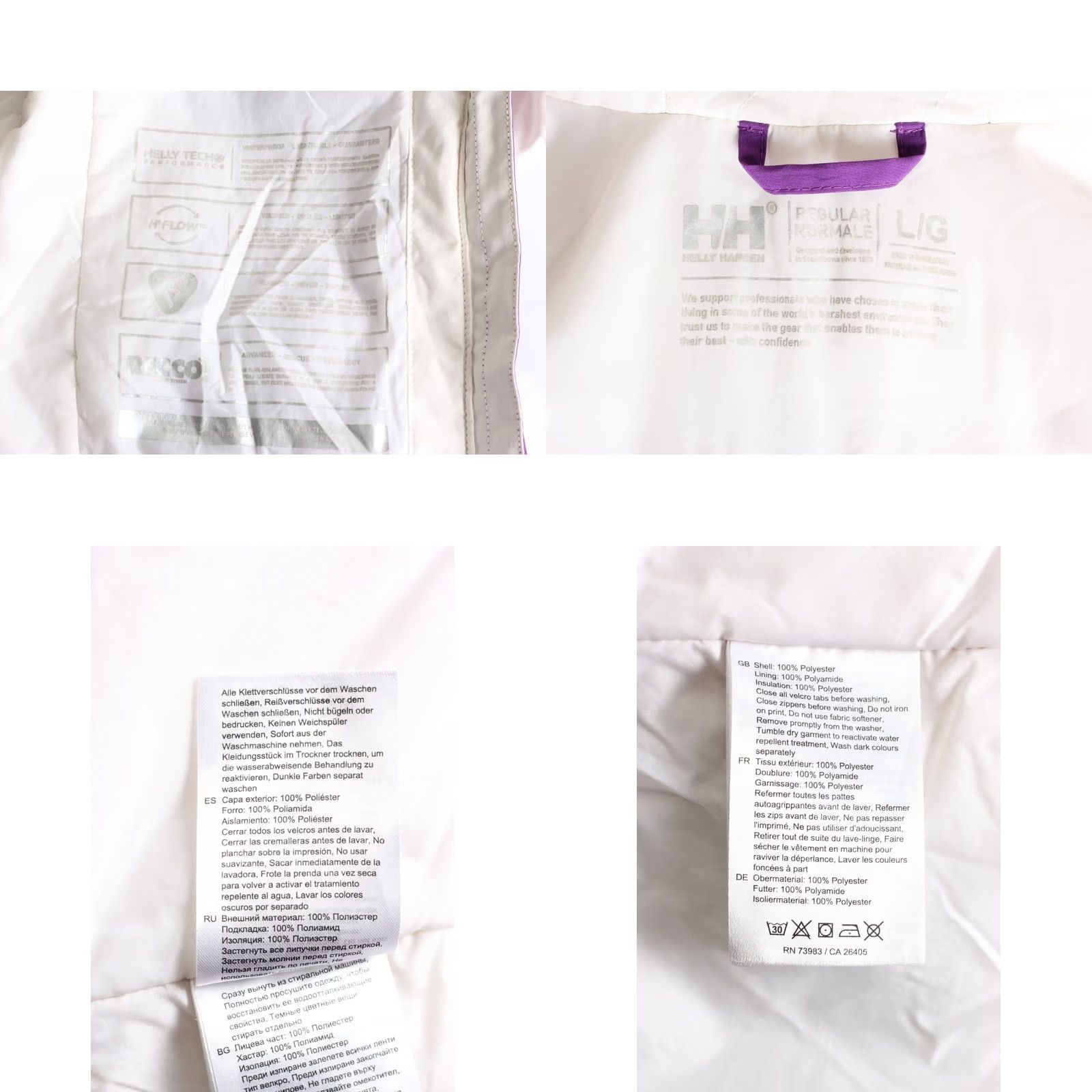 Helly Hansen VINTAGE Helly Hansen Belle Ski Jacket Women L Hooded RECCO H2 Flow PRIMALOFT MJ6091 Size L / US 10 / IT 46 - 8 Thumbnail