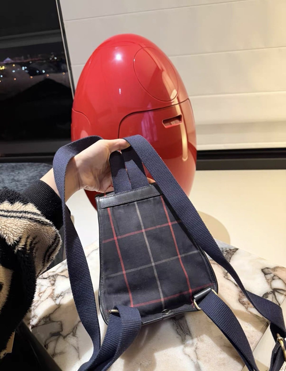 Burberry Burberry Mini Check Backpack with Golden Horse Logo J36 Size ONE SIZE - 2 Thumbnail