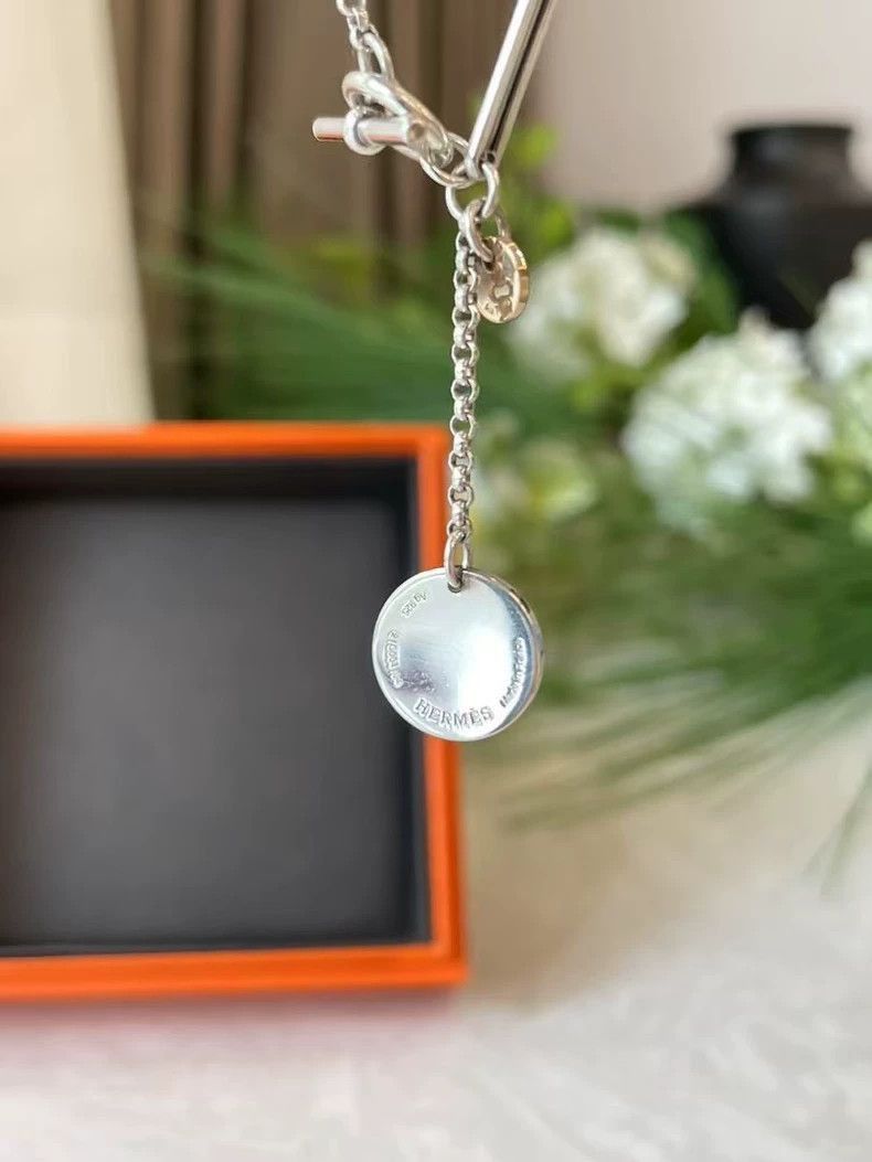 Hermes Hermes ExLibris Silver Chain Necklace-2506 Size ONE SIZE - 6 Thumbnail