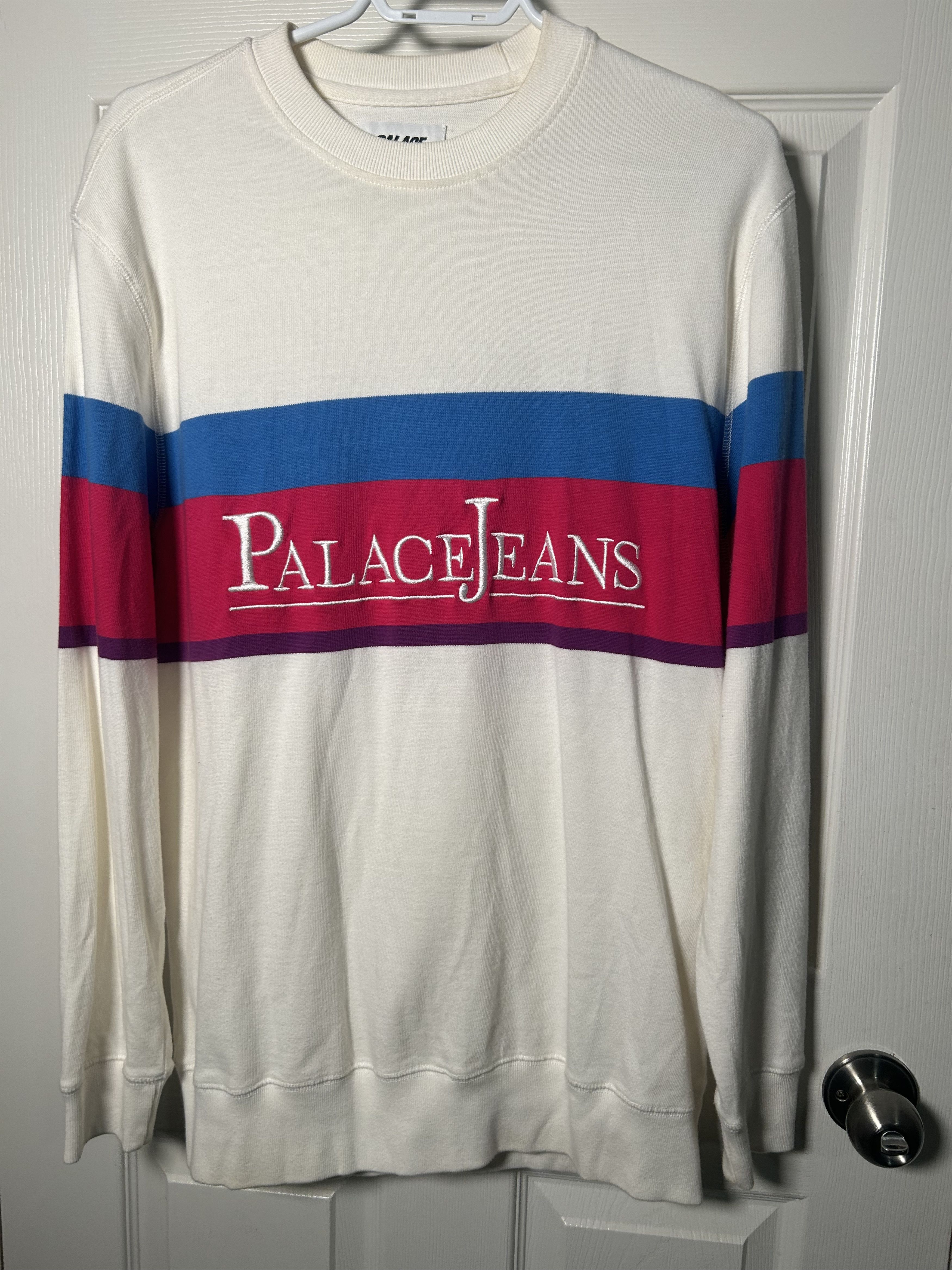 Palace Palace Jeans Crewneck Sweatshirt White Size US L / EU 52-54 / 3 - 1 Thumbnail