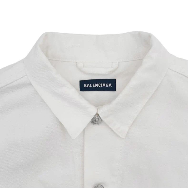 Balenciaga Balenciaga Back Letter Logo Stone Washed Denim Jacket Size US S / EU 44-46 / 1 - 5 Thumbnail