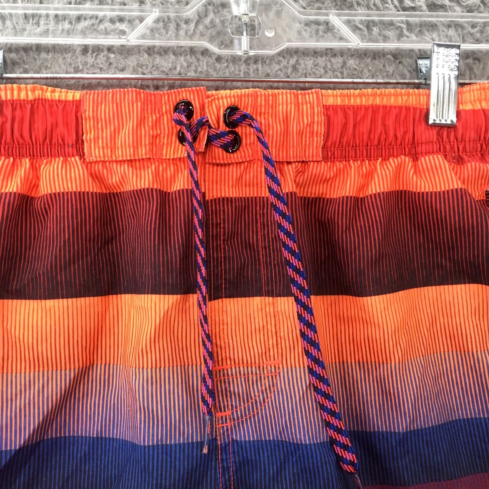 Nike Nike Board Shorts Mens M Multicolor Striped Drawstring Elastic Waistband Size US 31 - 3 Thumbnail
