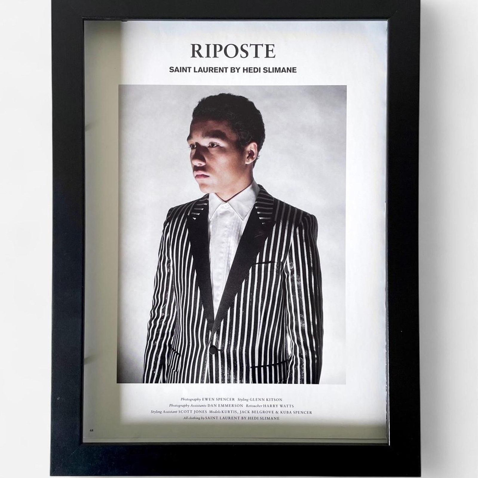 Hedi Slimane × Saint Laurent Paris Hedi Slimane Saint Laurent photo framed poster 9x11 Size ONE SIZE - 1 Thumbnail
