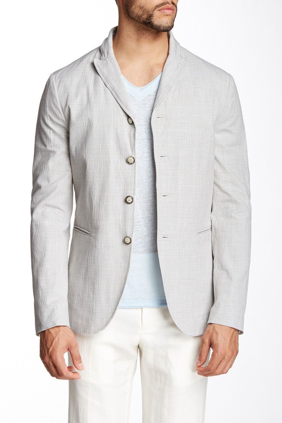 John Varvatos Seersucker Convertible jacket. 50 Size US M / EU 48-50 / 2 - 1 Thumbnail