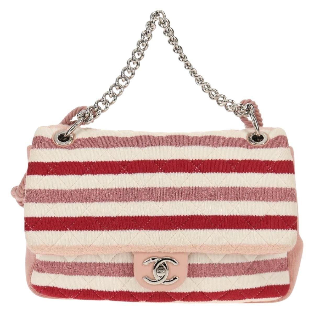 Chanel Chanel Rope Flap Bag Quilted Striped Jersey Size ONE SIZE - 1 Thumbnail