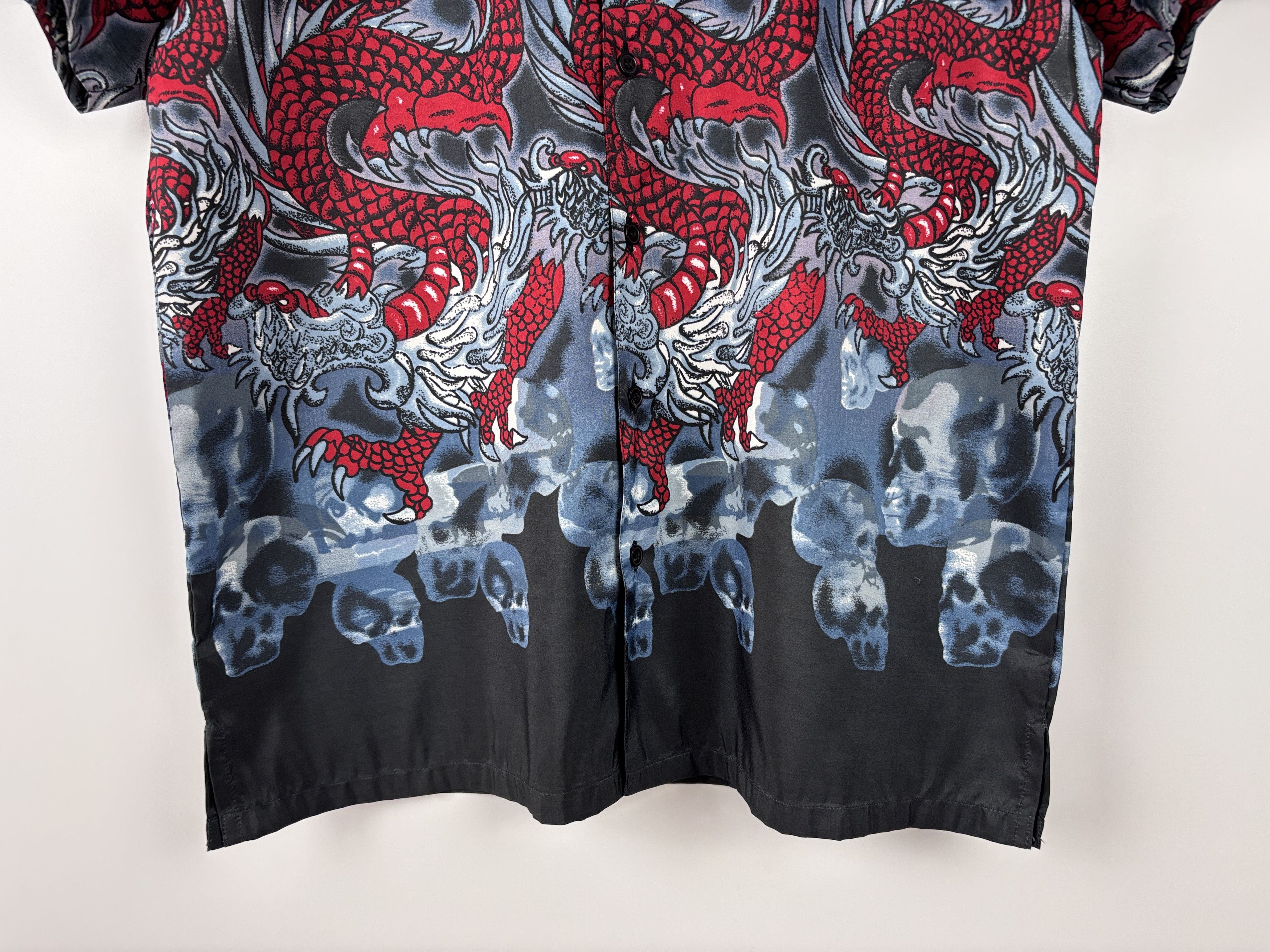 Japanese Brand × Vintage Y2K Boston Dragon Fire Flame All Over Print Button Up Shirt Size US M / EU 48-50 / 2 - 3 Thumbnail