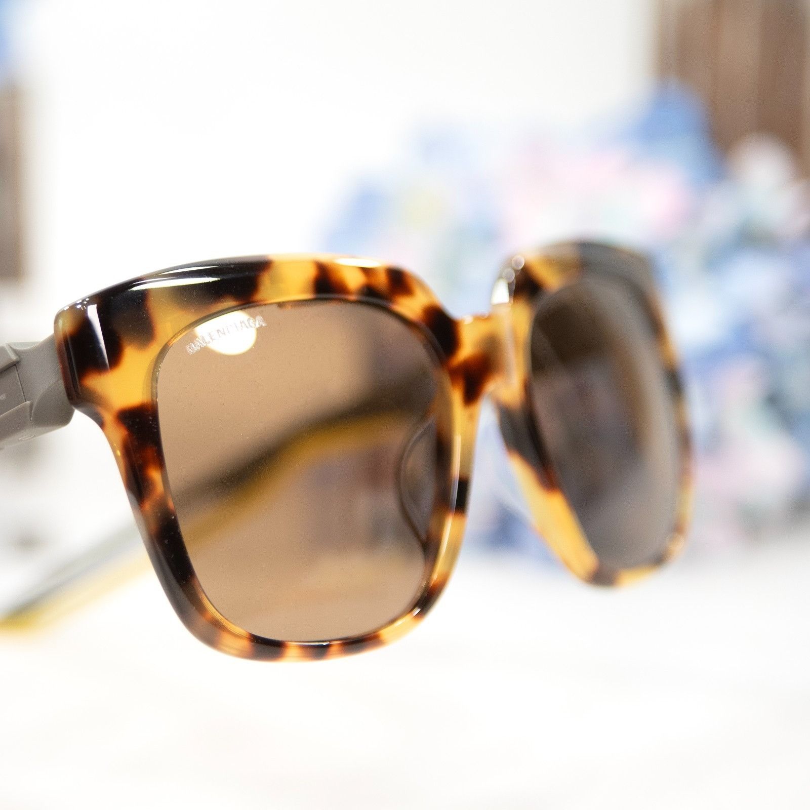 Balenciaga Balenciaga BB00255SA Havana Brown Tortoise Logo Acrylic Sung Size ONE SIZE - 11 Thumbnail