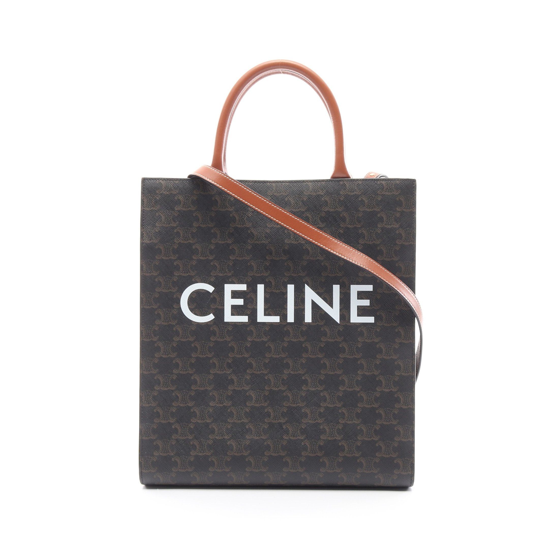 Celine Celine Small Vertical Hippopotamus Triomphe Handbag Tote Bag Leather Black Brown Size ONE SIZE - 1 Thumbnail