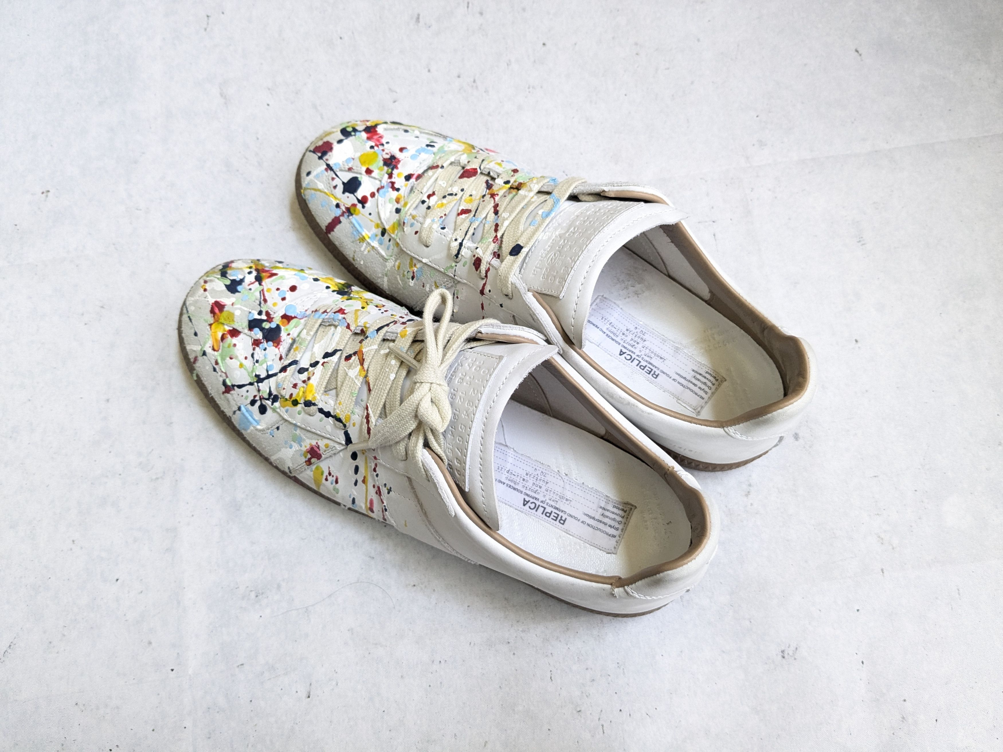 Maison Margiela Maison Margiela Replica GAT Paint Splatter 8 41 Low Tops Gum Size US 8 / EU 41 - 17 Thumbnail