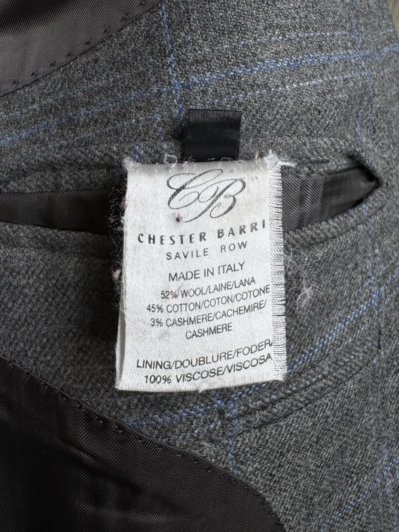 Chester Barrie Chester Barrie Wool cashmere grey checkered unlined blazer Size 44R - 12 Thumbnail