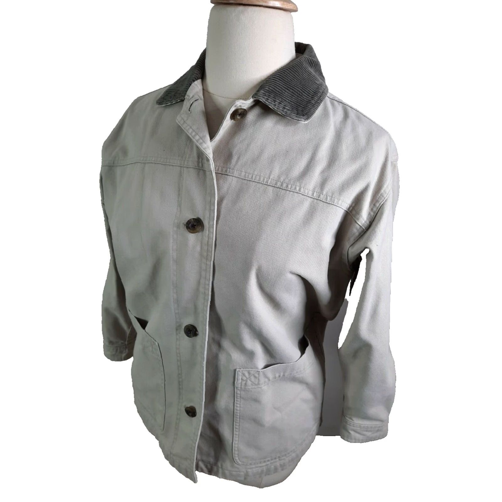 Vintage VINTAGE Barn Chore Coat Women's L Field Jacket Beige Canvas Cotton Size L / US 10 / IT 46 - 2 Thumbnail