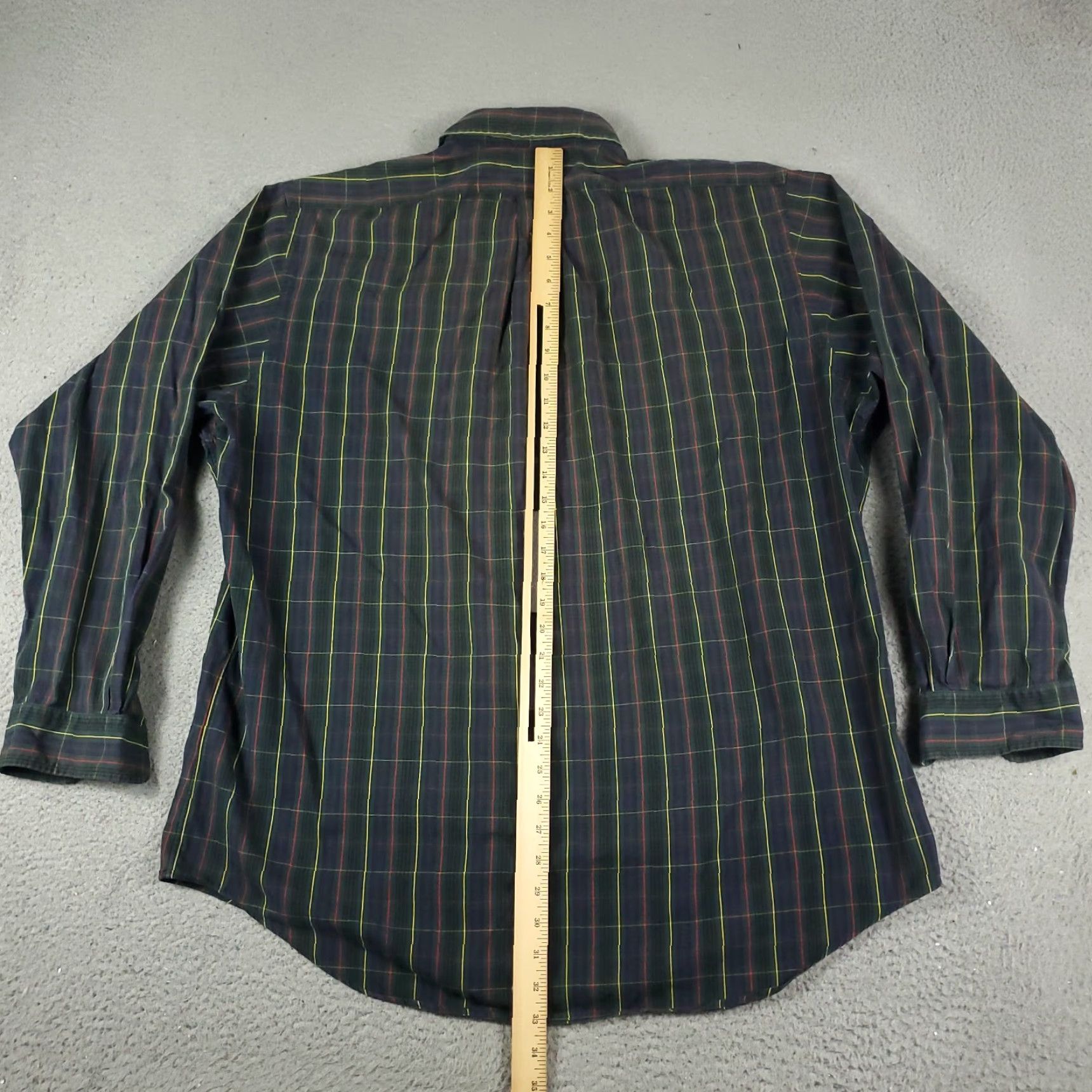 Ralph Lauren RALPH LAUREN Dress Shirt Mens Size 17 Green Plaid Button-Down Long Sleeve Classic Size 46R - 5 Thumbnail