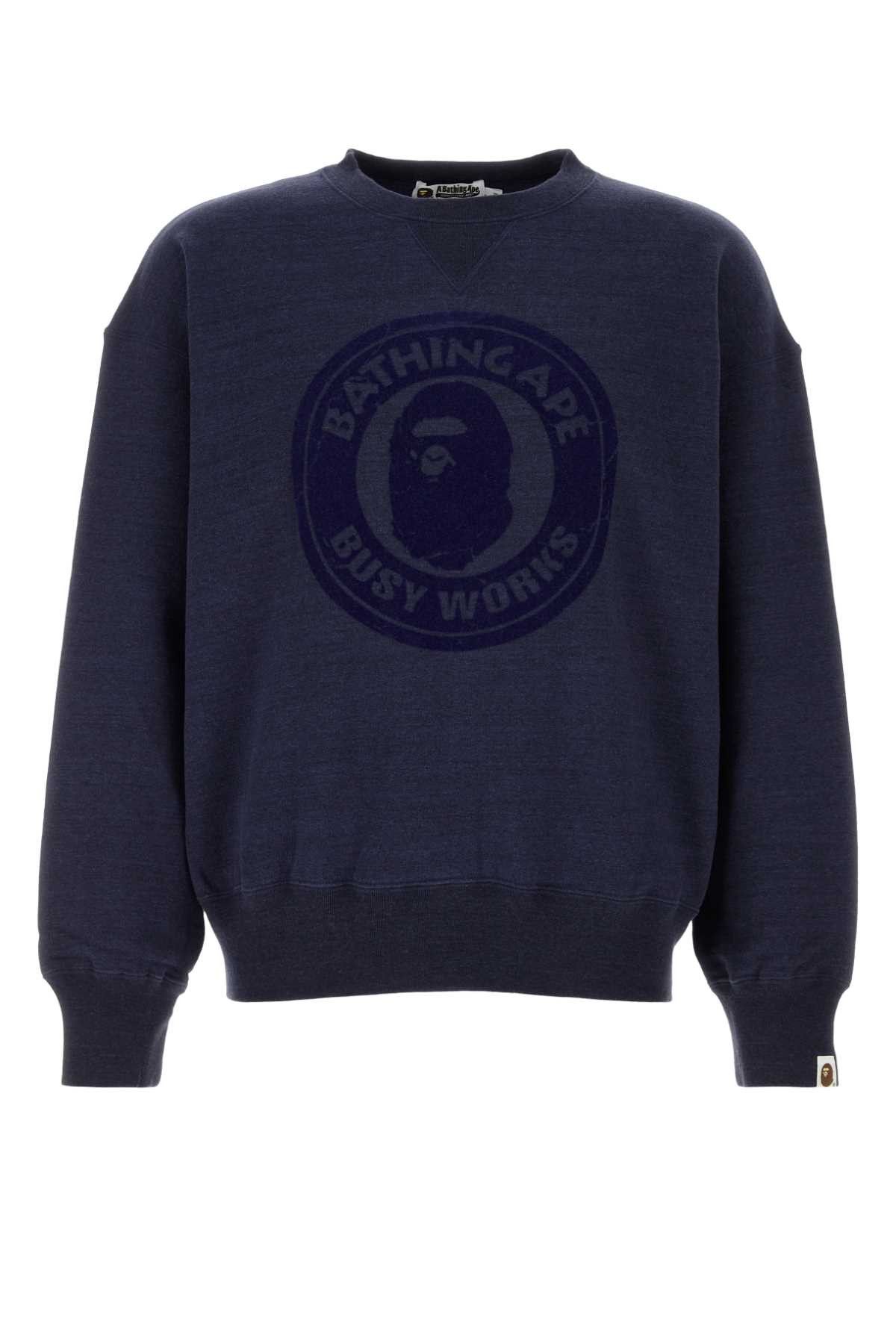 Navy Blue Cotton Oversize Sweatshirt