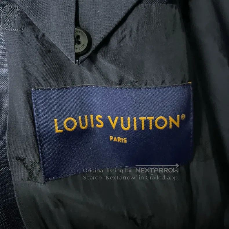 Louis Vuitton Louis Vuitton 25 Latest Navy Blue Plaid Stand Neck Studded Size US L / EU 52-54 / 3 - 5 Thumbnail
