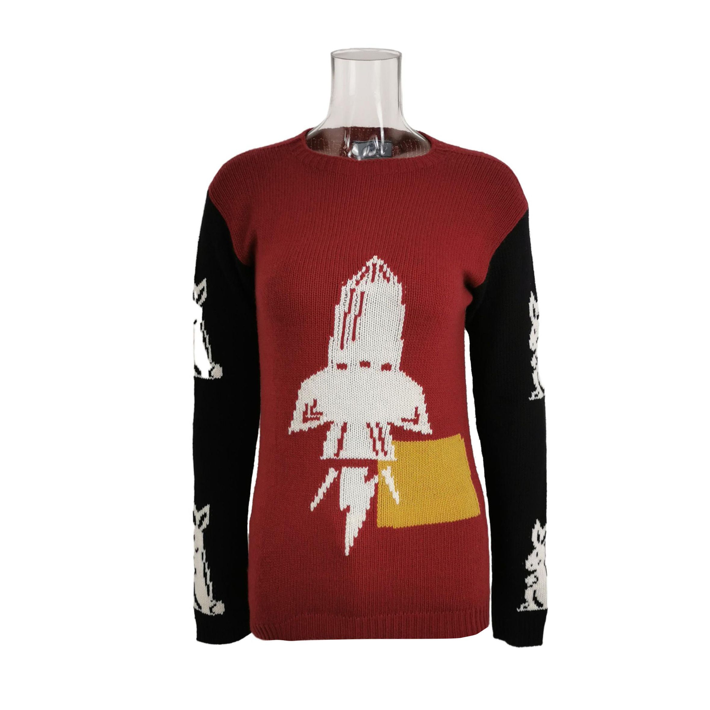 Prada Prada Color Block Graphic Knit Sweater - dmc Size S / US 4 / IT 40 - 1 Thumbnail