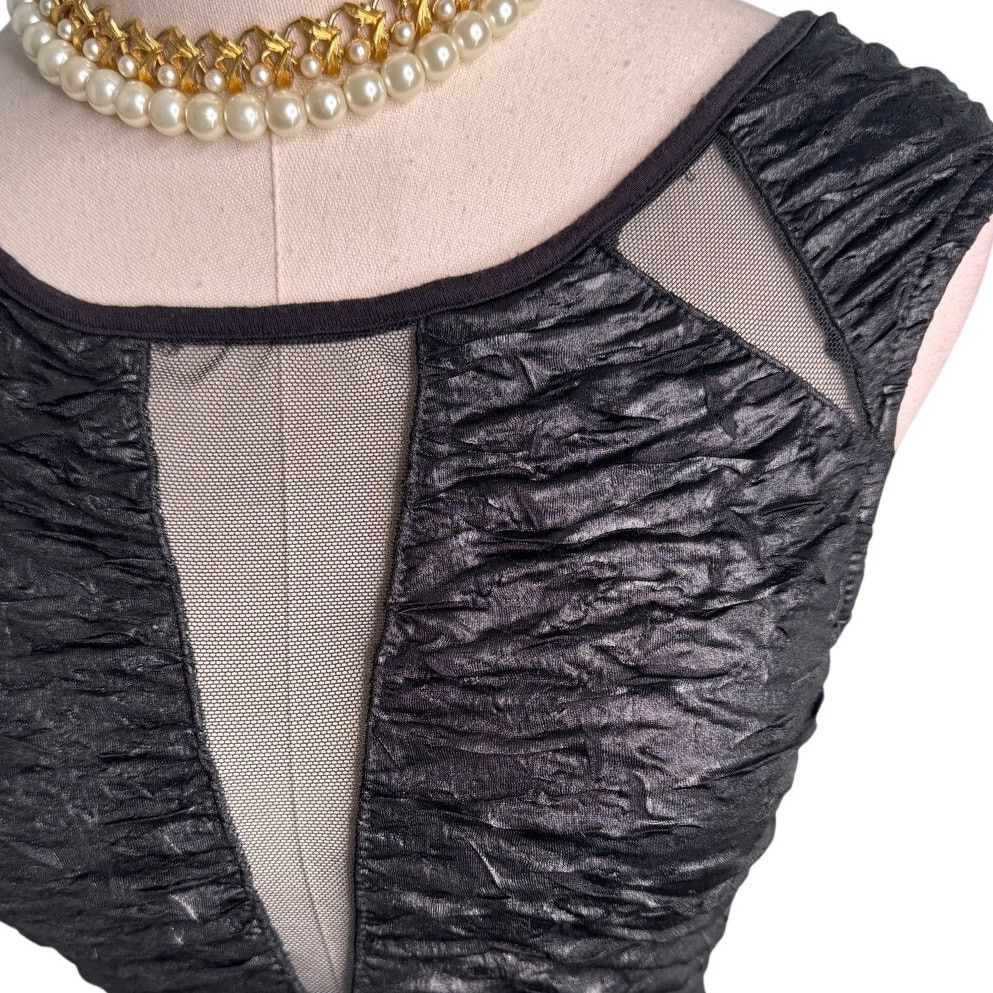 Vintage Y2K/90s vintage Easel black ruched mesh mini dress size XS/S Size XS / US 0-2 / IT 36-38 - 2 Thumbnail
