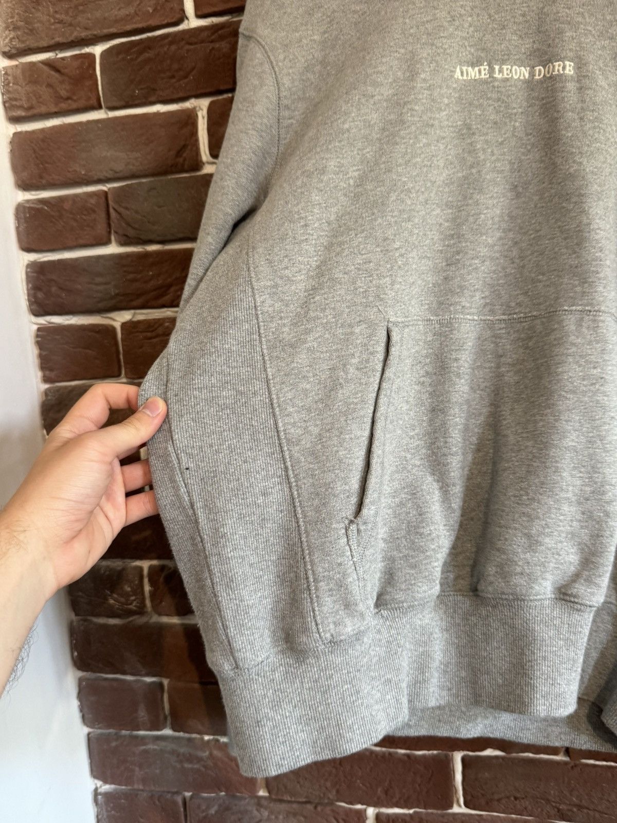 Aime Leon Dore Aime Leon Dore Gray Embroidered Logo Hoodie Medium Hype Size US M / EU 48-50 / 2 - 4 Thumbnail
